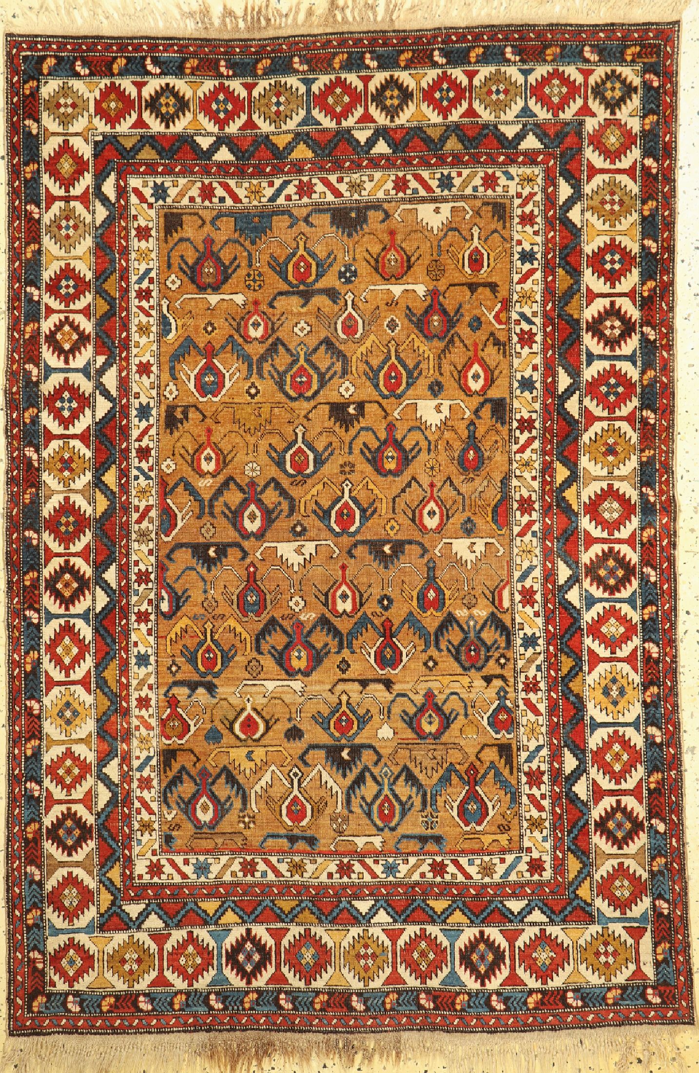 Antiker"Kuba"Schirwan, Kaukasus, 19.Jhd, Wolle auf Wolle, ca. 176 x 119 cm, EHZ: 2-3