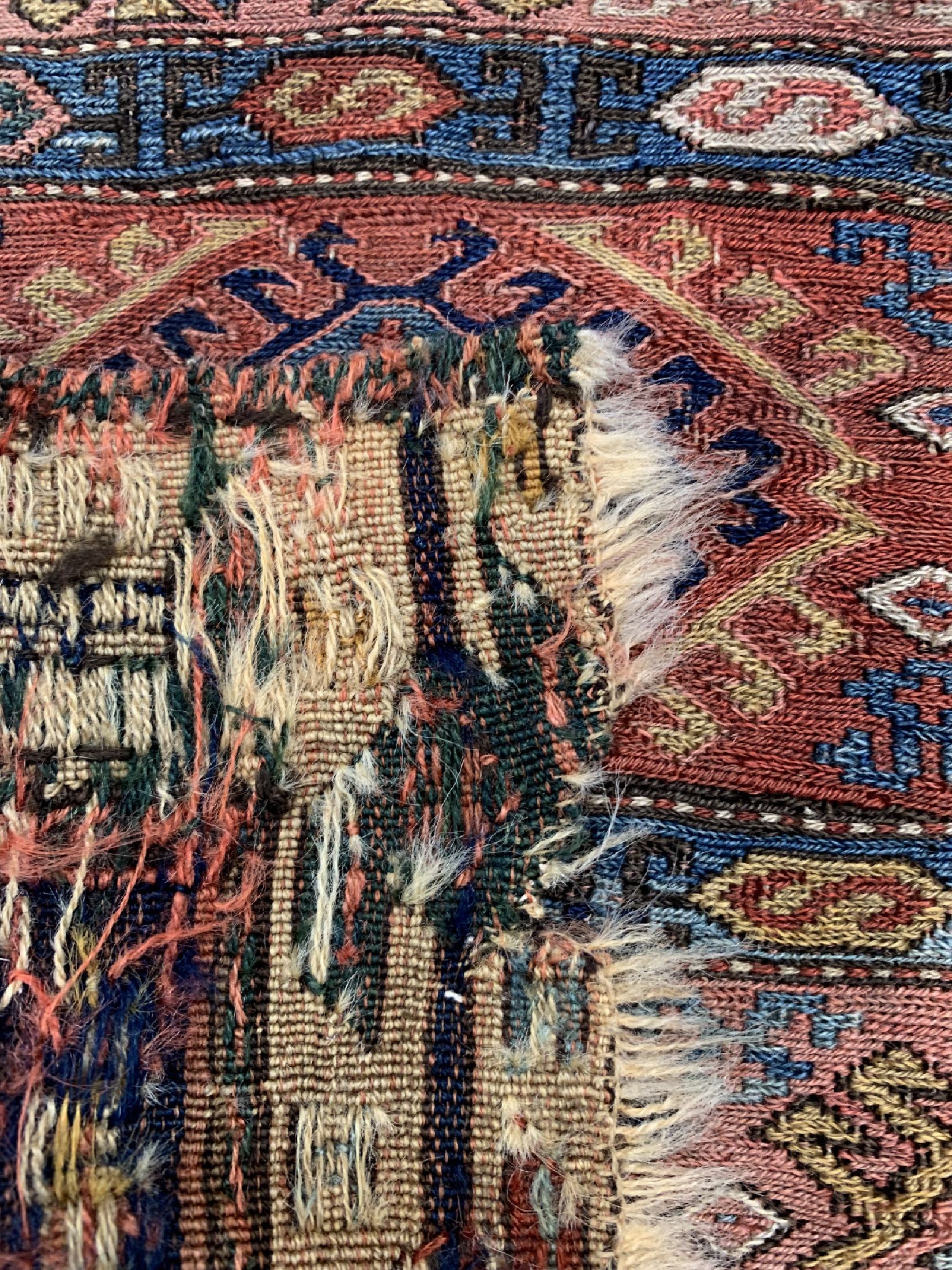 Detail c: Shahsawan Taschenfront antik, Persien, 19.Jhd, Wolle auf Wolle, ca. 60 x 53 cm, EHZ: 3-4