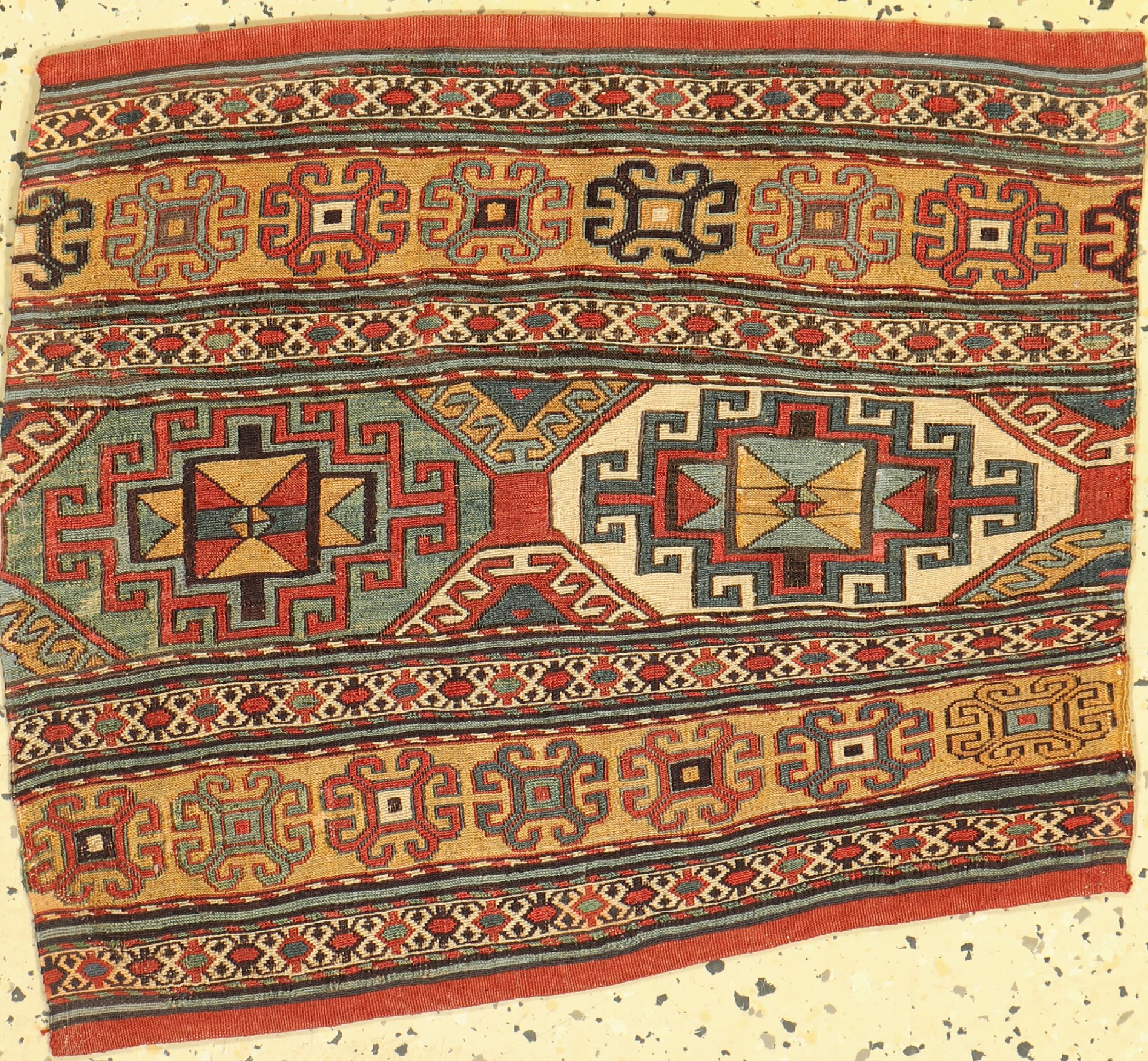 Shahsawan Mafraschteil antik, Persien, 19.Jhd, Wolle auf Wolle, ca. 54 x 46 cm, EHZ: 2-3