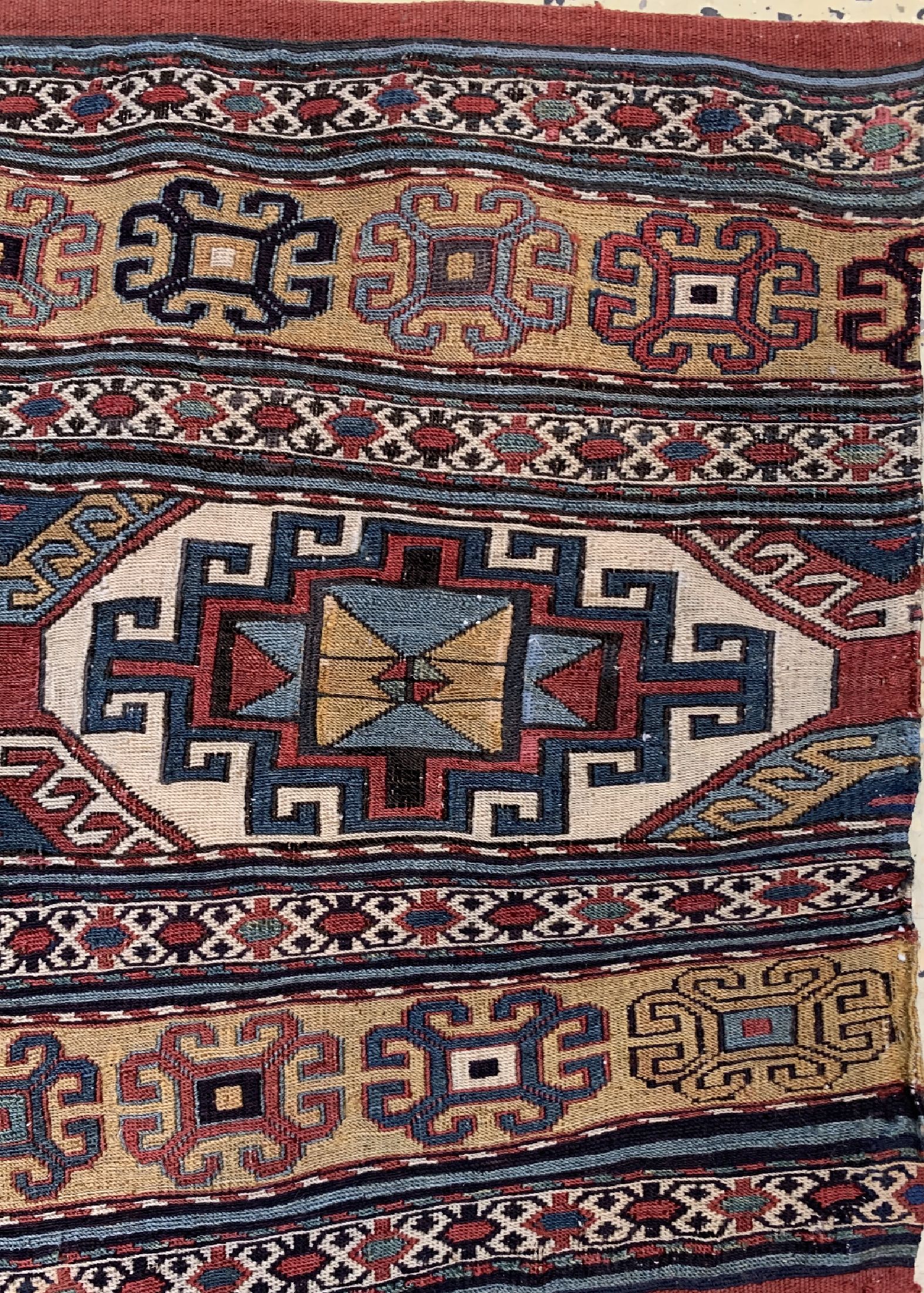 Detail a: Shahsawan Mafraschteil antik, Persien, 19.Jhd, Wolle auf Wolle, ca. 54 x 46 cm, EHZ: 2-3