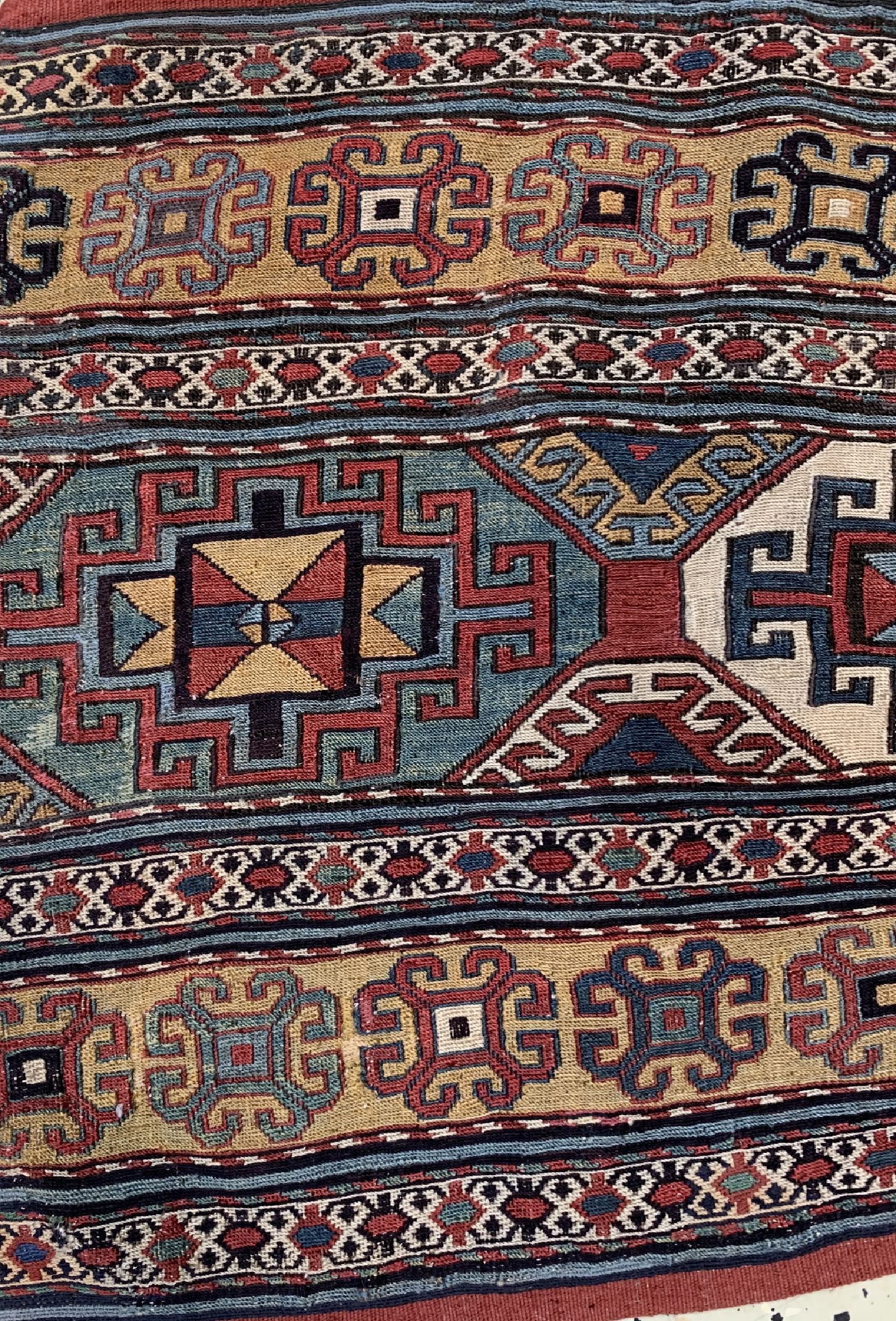 Detail b: Shahsawan Mafraschteil antik, Persien, 19.Jhd, Wolle auf Wolle, ca. 54 x 46 cm, EHZ: 2-3