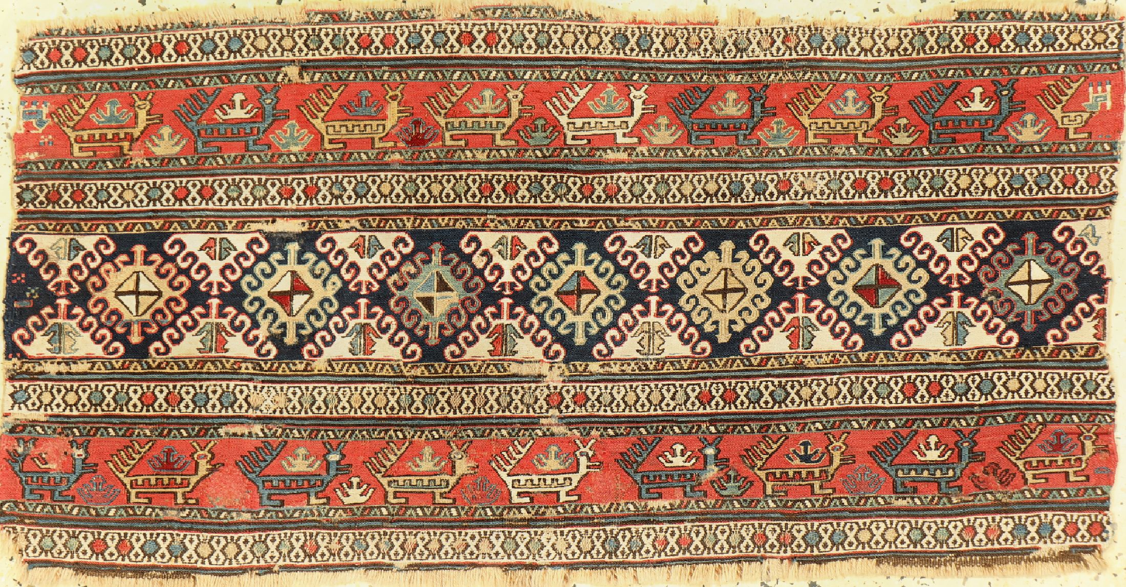 Shahsawan Mafraschteil antik, Persien, 19.Jhd, Wolle auf Wolle, ca. 94 x 46 cm, EHZ: 3