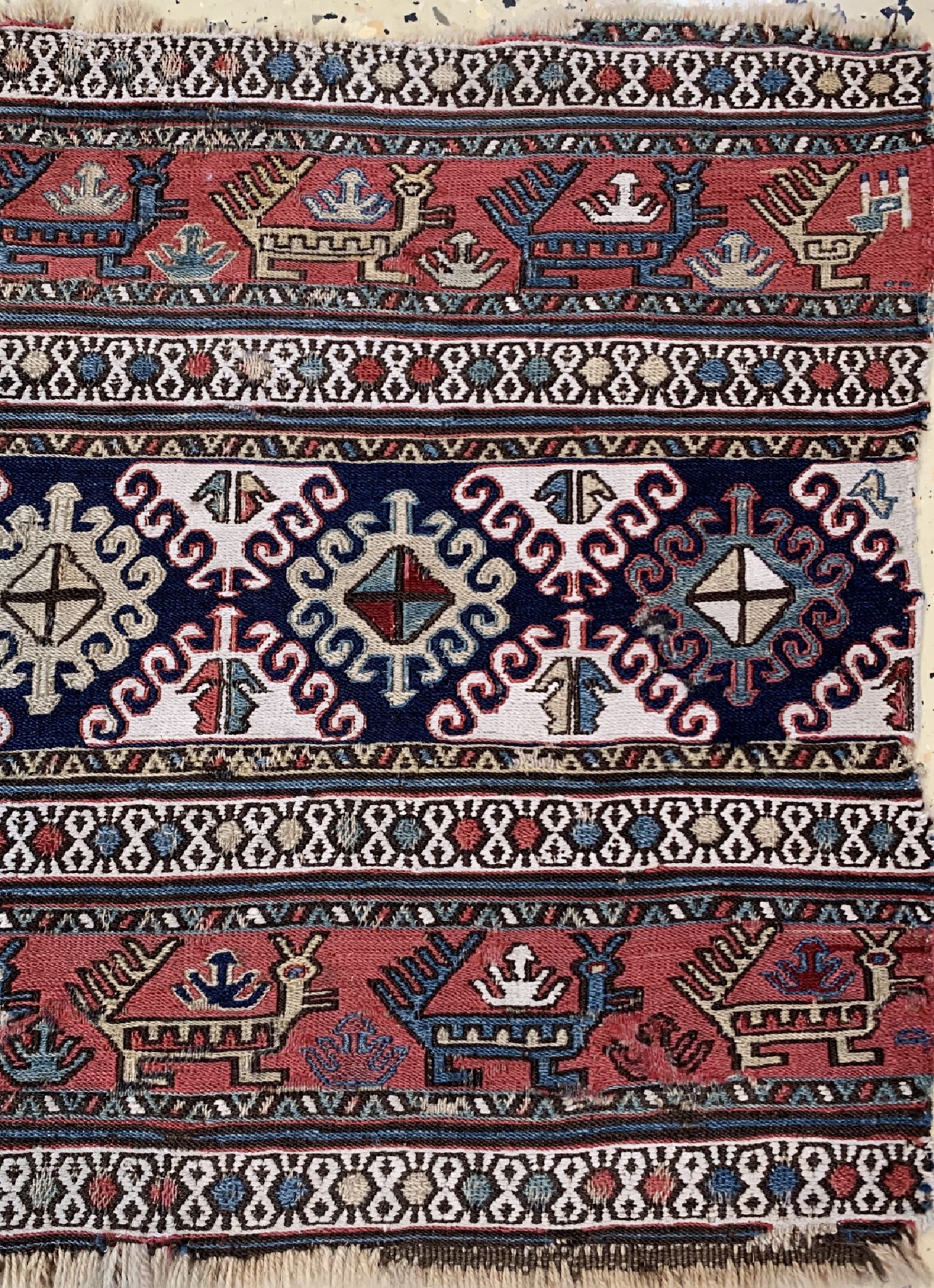 Detail a: Shahsawan Mafraschteil antik, Persien, 19.Jhd, Wolle auf Wolle, ca. 94 x 46 cm, EHZ: 3