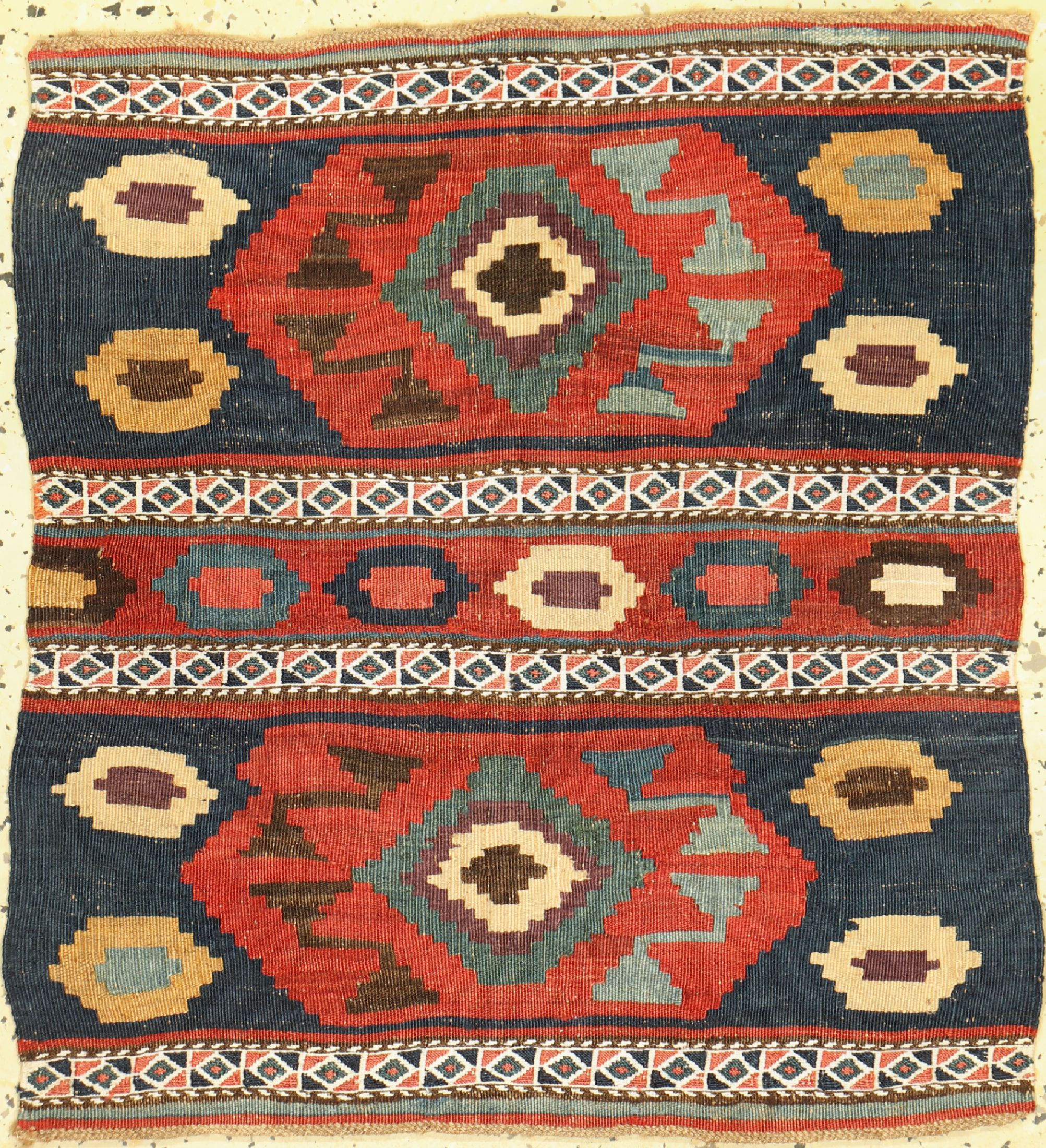 Shahsawan Mafraschteil antik, Persien, 19.Jhd, Wolle auf Wolle, ca. 60 x 55 cm, EHZ: 2