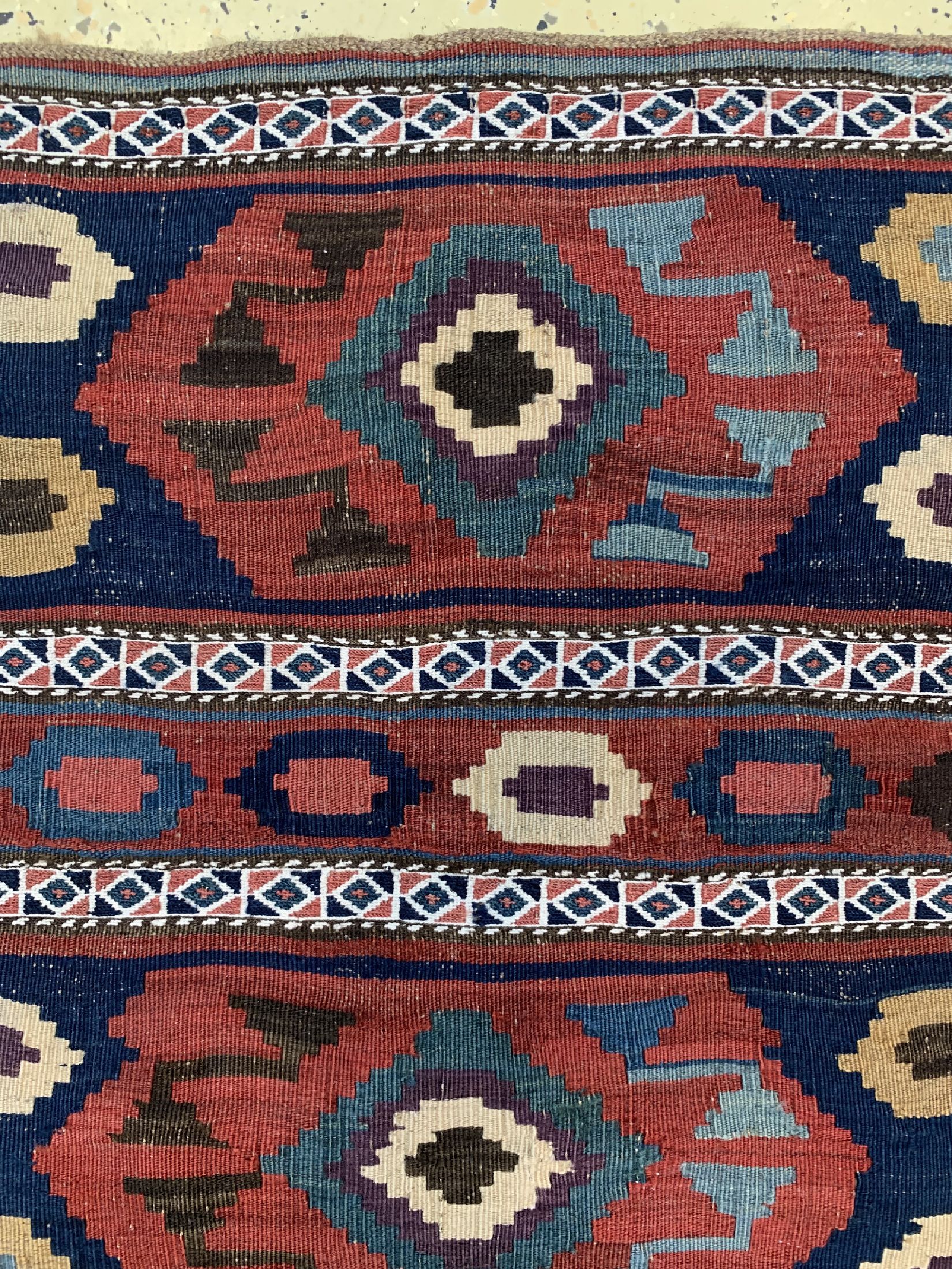 Detail a: Shahsawan Mafraschteil antik, Persien, 19.Jhd, Wolle auf Wolle, ca. 60 x 55 cm, EHZ: 2