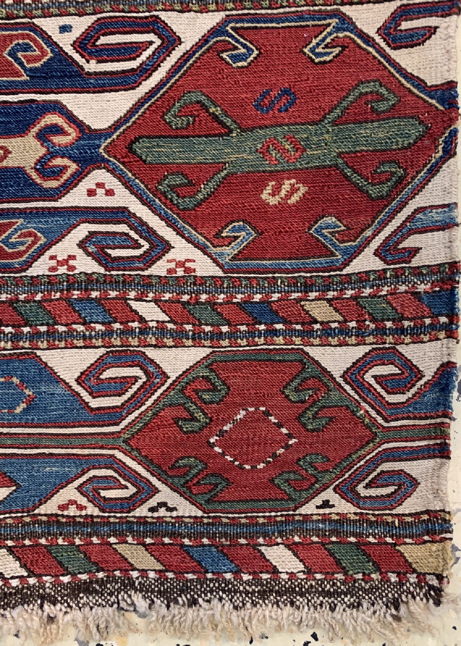 Detail a: Shahsawan Mafraschteil antik, Persien, 19.Jhd, Wolle auf Wolle, ca. 51 x 45 cm, EHZ: 2
