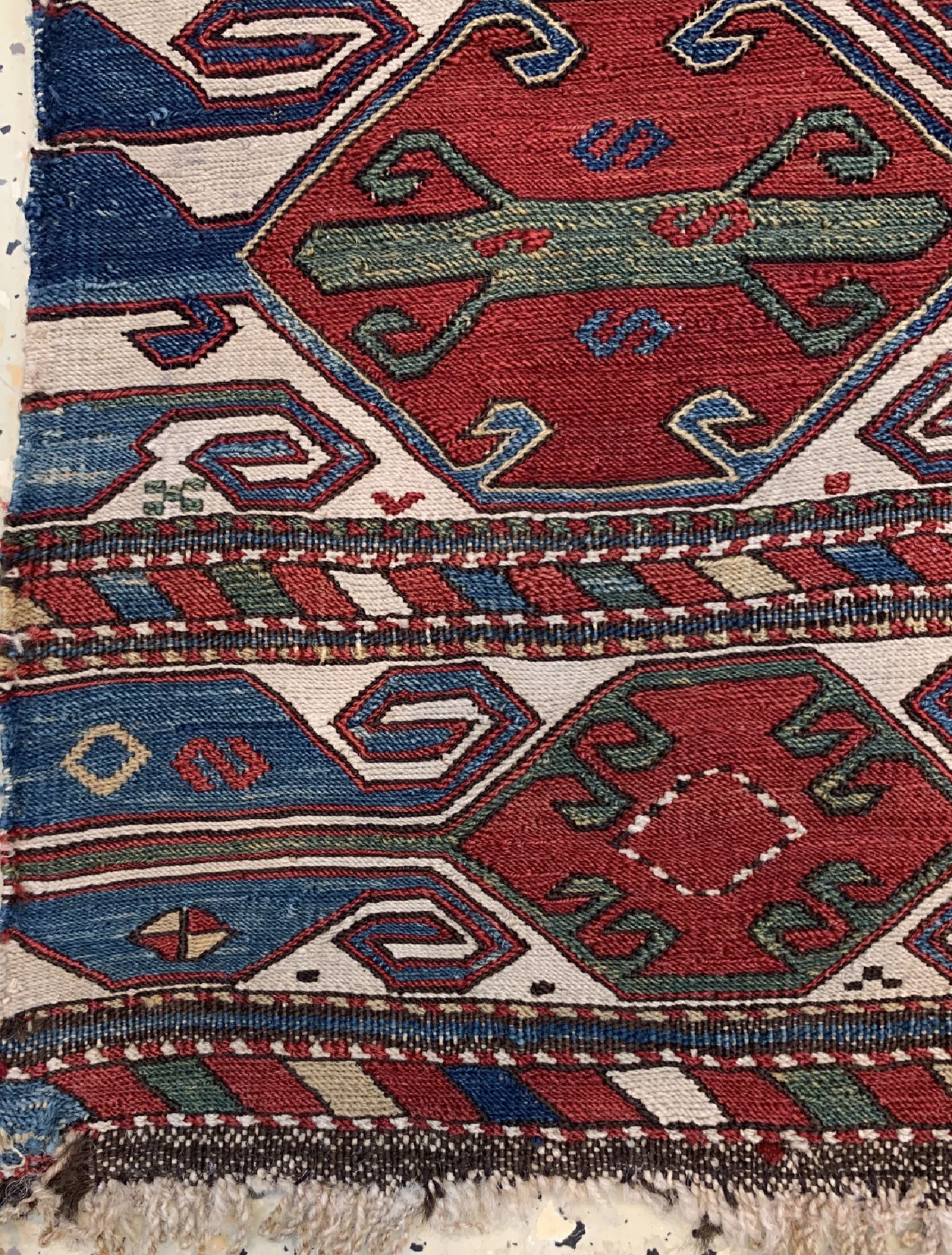 Detail b: Shahsawan Mafraschteil antik, Persien, 19.Jhd, Wolle auf Wolle, ca. 51 x 45 cm, EHZ: 2
