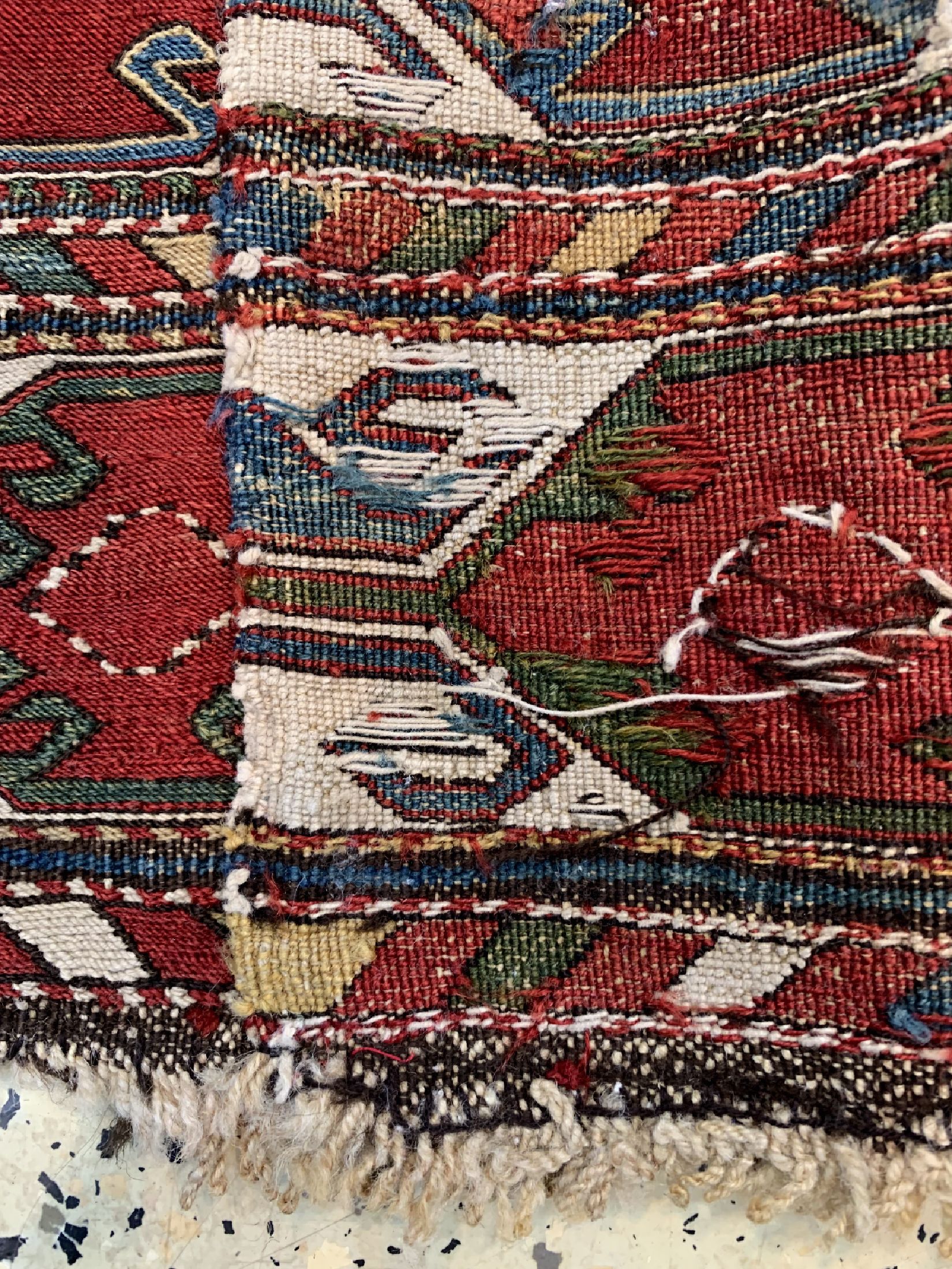 Detail c: Shahsawan Mafraschteil antik, Persien, 19.Jhd, Wolle auf Wolle, ca. 51 x 45 cm, EHZ: 2