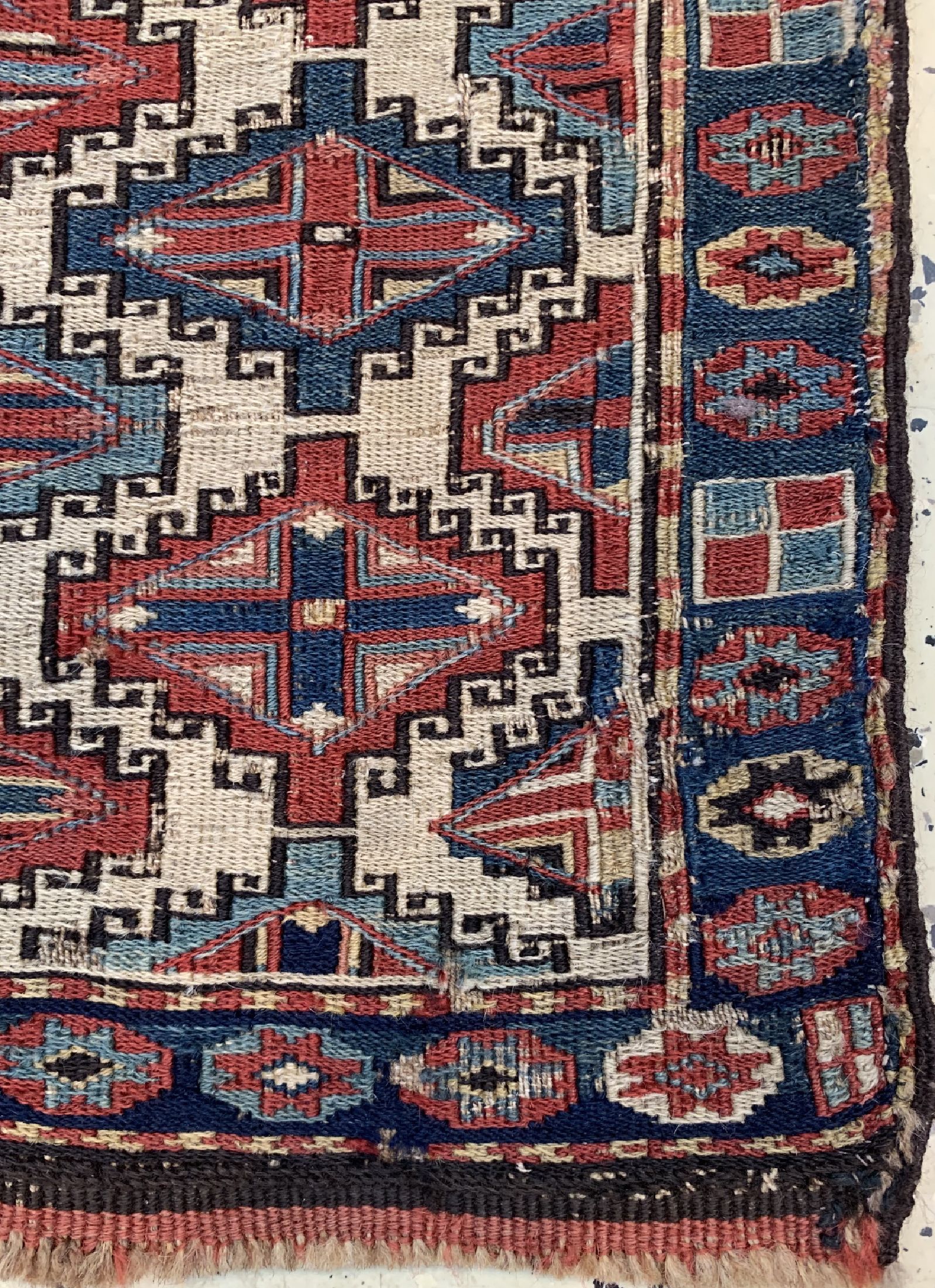 Detail a: Shahsawan Taschenfront antik, Persien, 19.Jhd, Wolle auf Wolle, ca. 51 x 46 cm, EHZ: 3