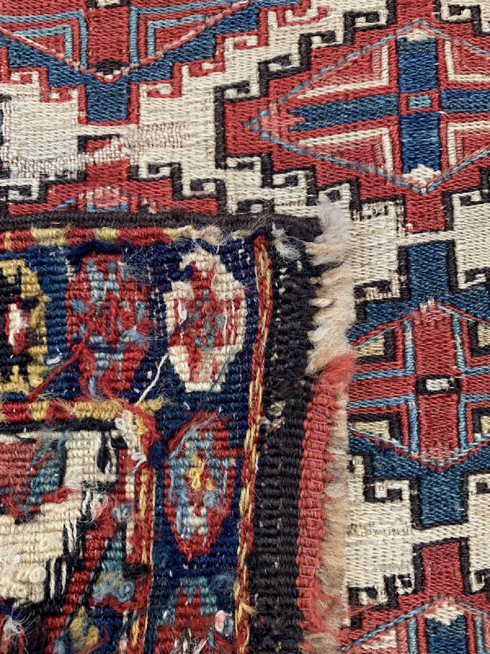 Detail c: Shahsawan Taschenfront antik, Persien, 19.Jhd, Wolle auf Wolle, ca. 51 x 46 cm, EHZ: 3