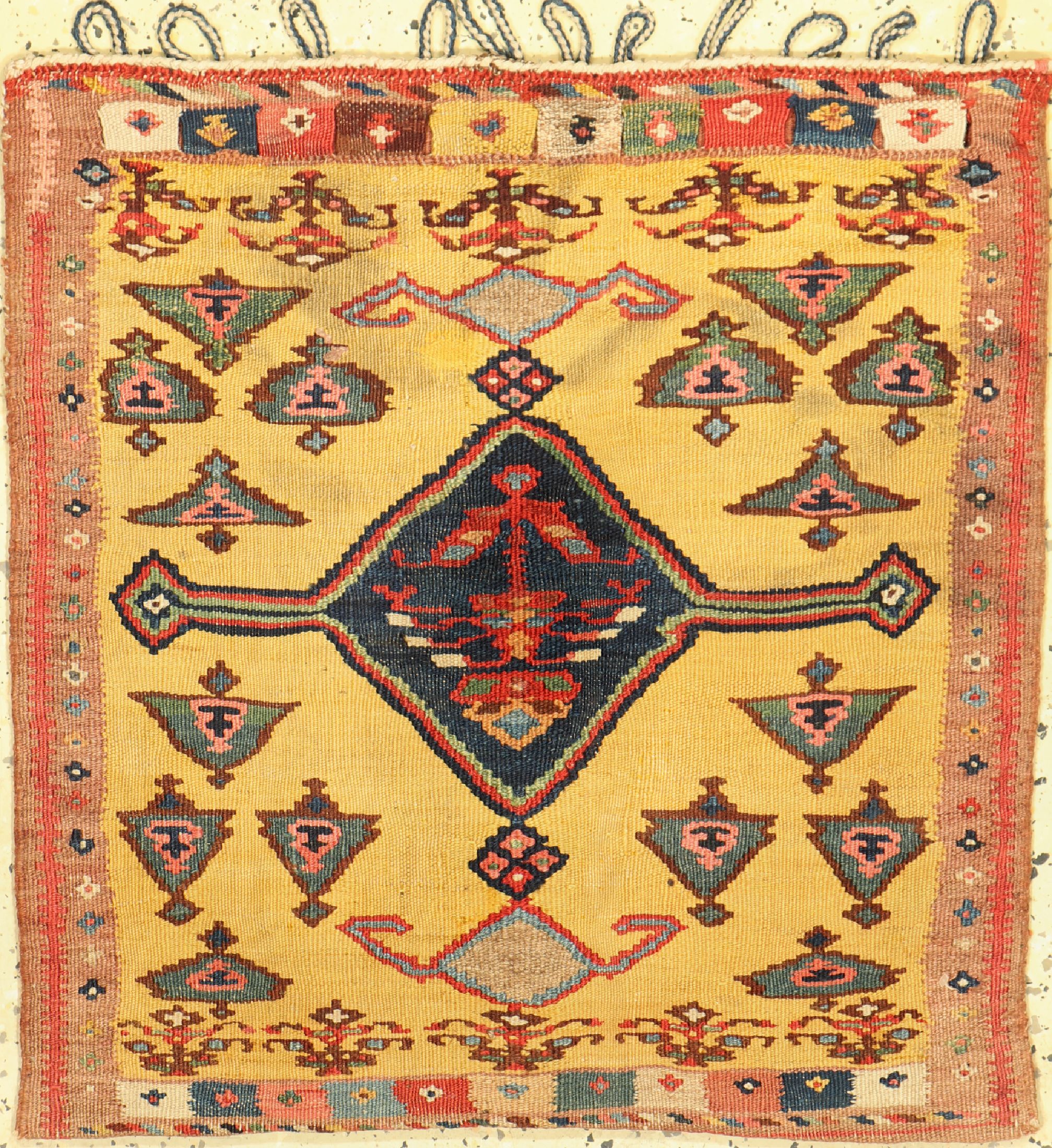 Antiker Bachtiar Tasche, Persien, um 1900, Wolle auf Wolle, ca. 63 x 59 cm, Reinigungsbedürftig, EHZ: 2