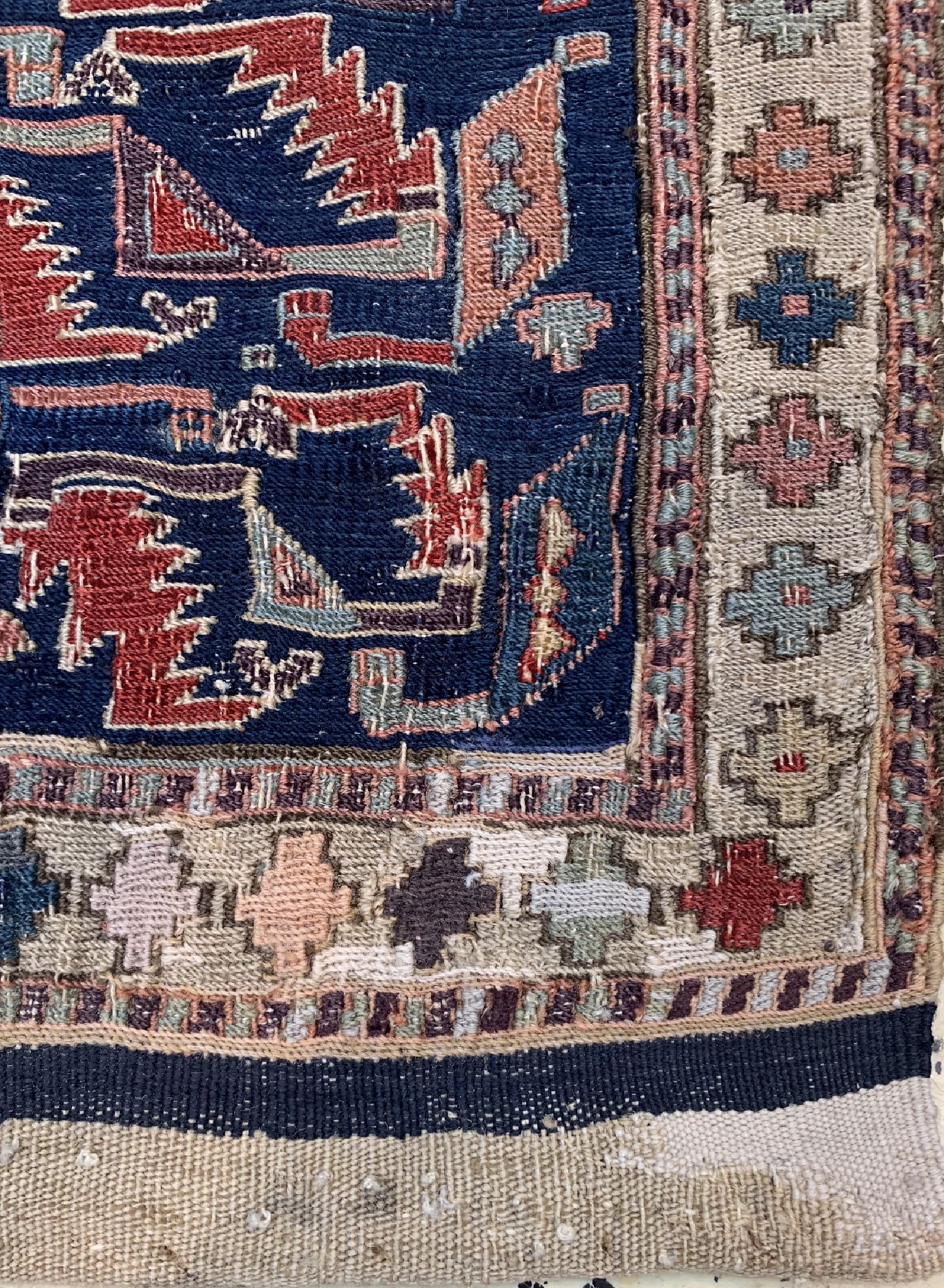 Detail a: Shahsawan Taschenfront antik, Persien, 19.Jhd, Wolle auf Wolle, ca. 48 x 47 cm, EHZ: 3