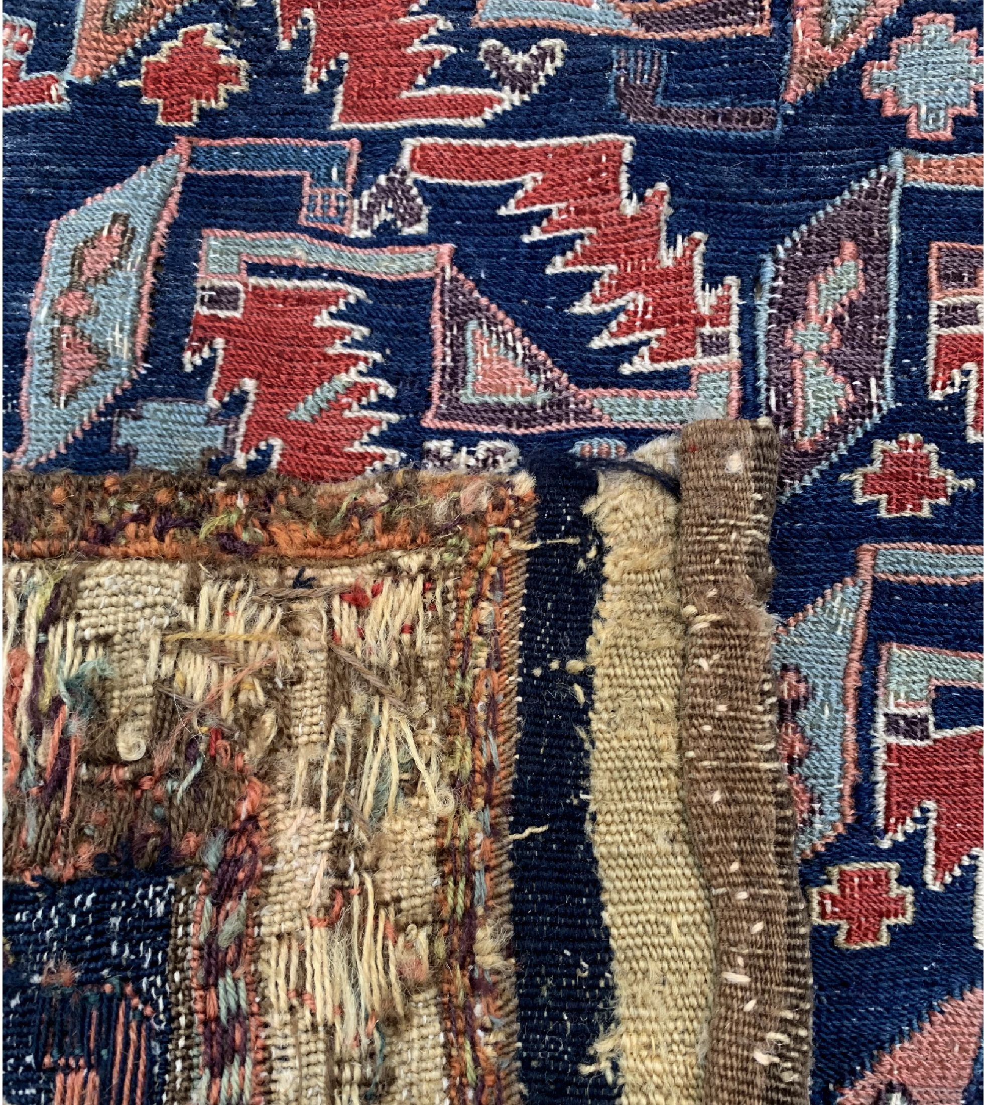 Detail b: Shahsawan Taschenfront antik, Persien, 19.Jhd, Wolle auf Wolle, ca. 48 x 47 cm, EHZ: 3