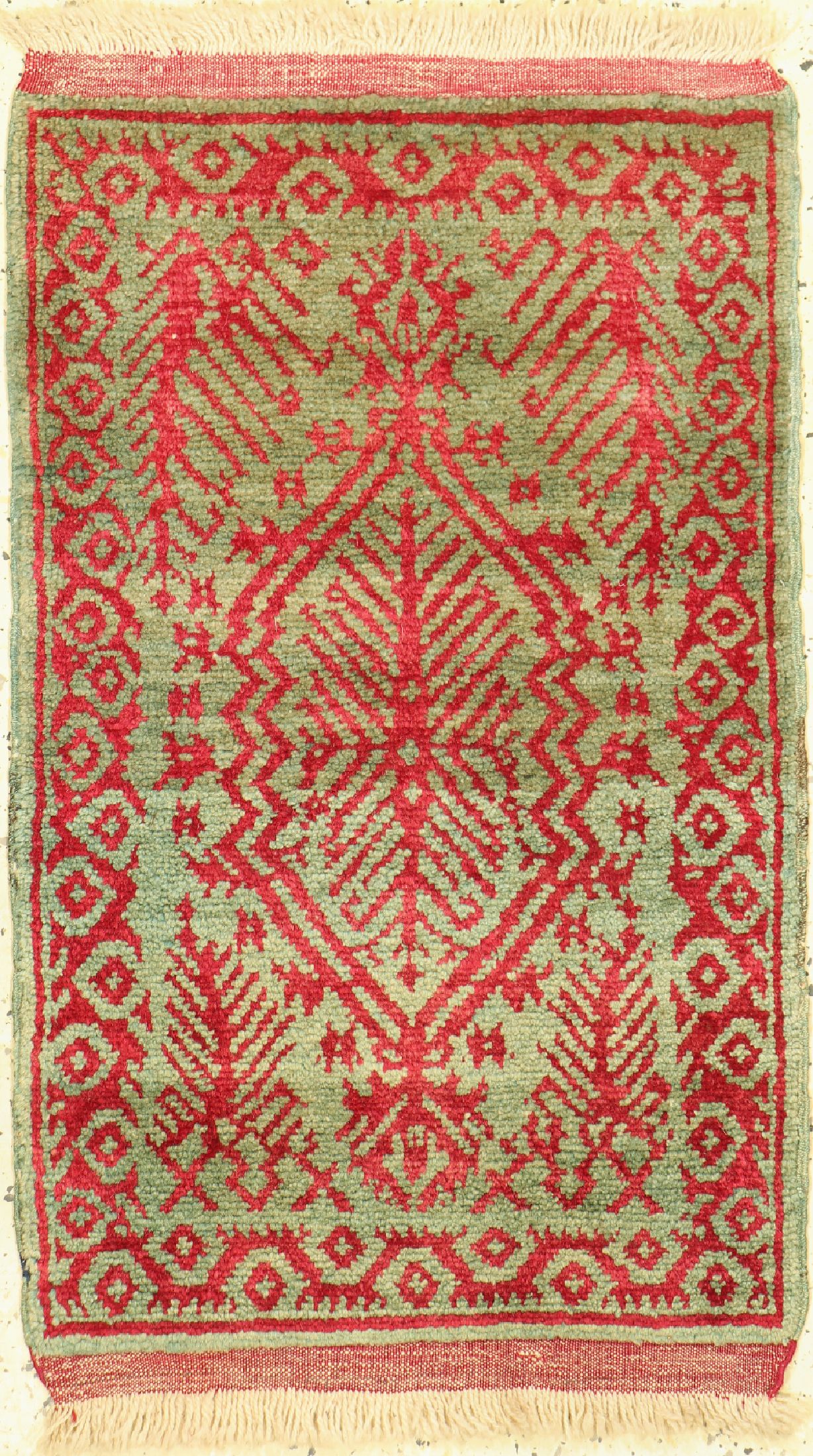 Uschak Yastik antik, Türkei, um 1900, Wolleauf Wolle, ca. 87 x 56 cm, EHZ: 1-2