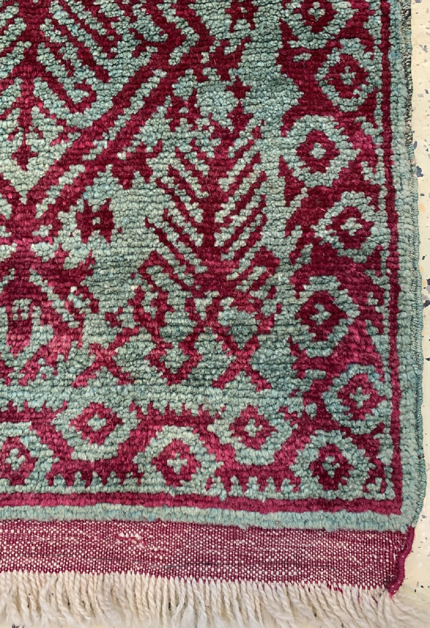 Detail a: Uschak Yastik antik, Türkei, um 1900, Wolleauf Wolle, ca. 87 x 56 cm, EHZ: 1-2