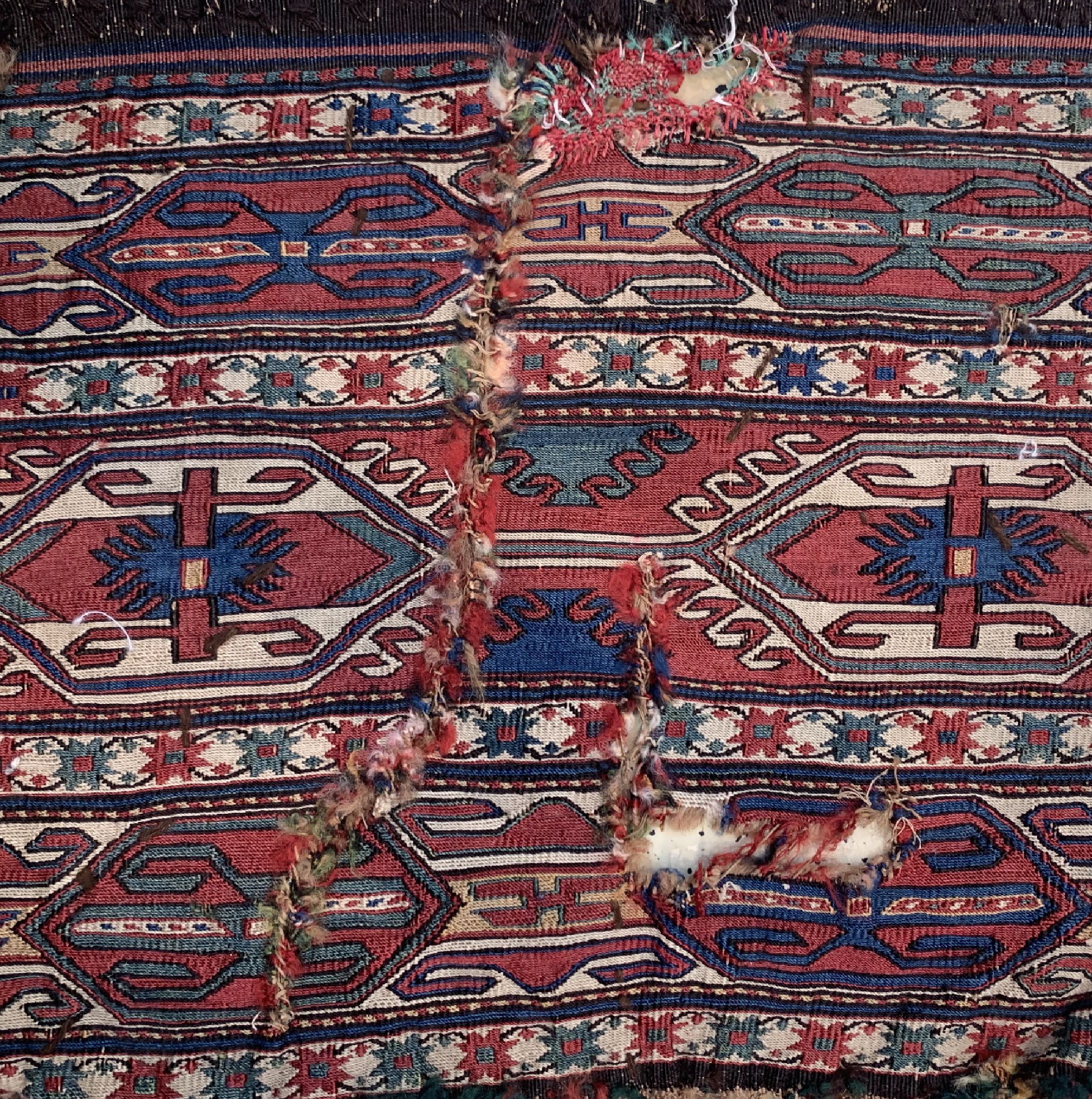 Detail a: 5 Shahsawan Mafraschteilen, Persien, 19.Jhd, Wolle auf Wolle, ca. 60 x 50 cm, EHZ: 4, (Fragmente)