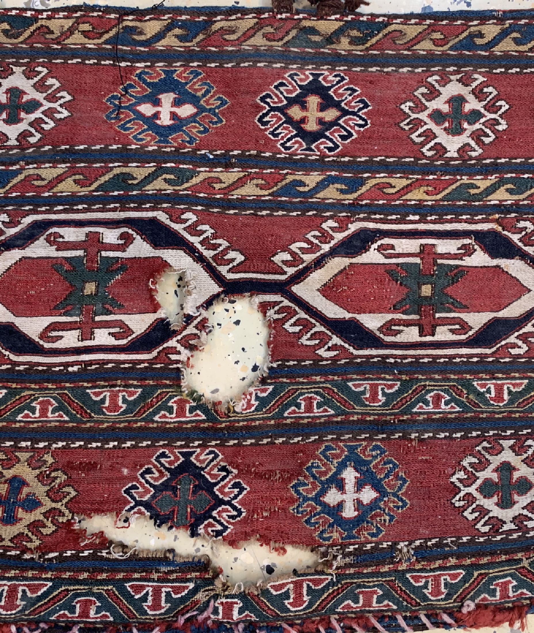 Detail b: 5 Shahsawan Mafraschteilen, Persien, 19.Jhd, Wolle auf Wolle, ca. 60 x 50 cm, EHZ: 4, (Fragmente)