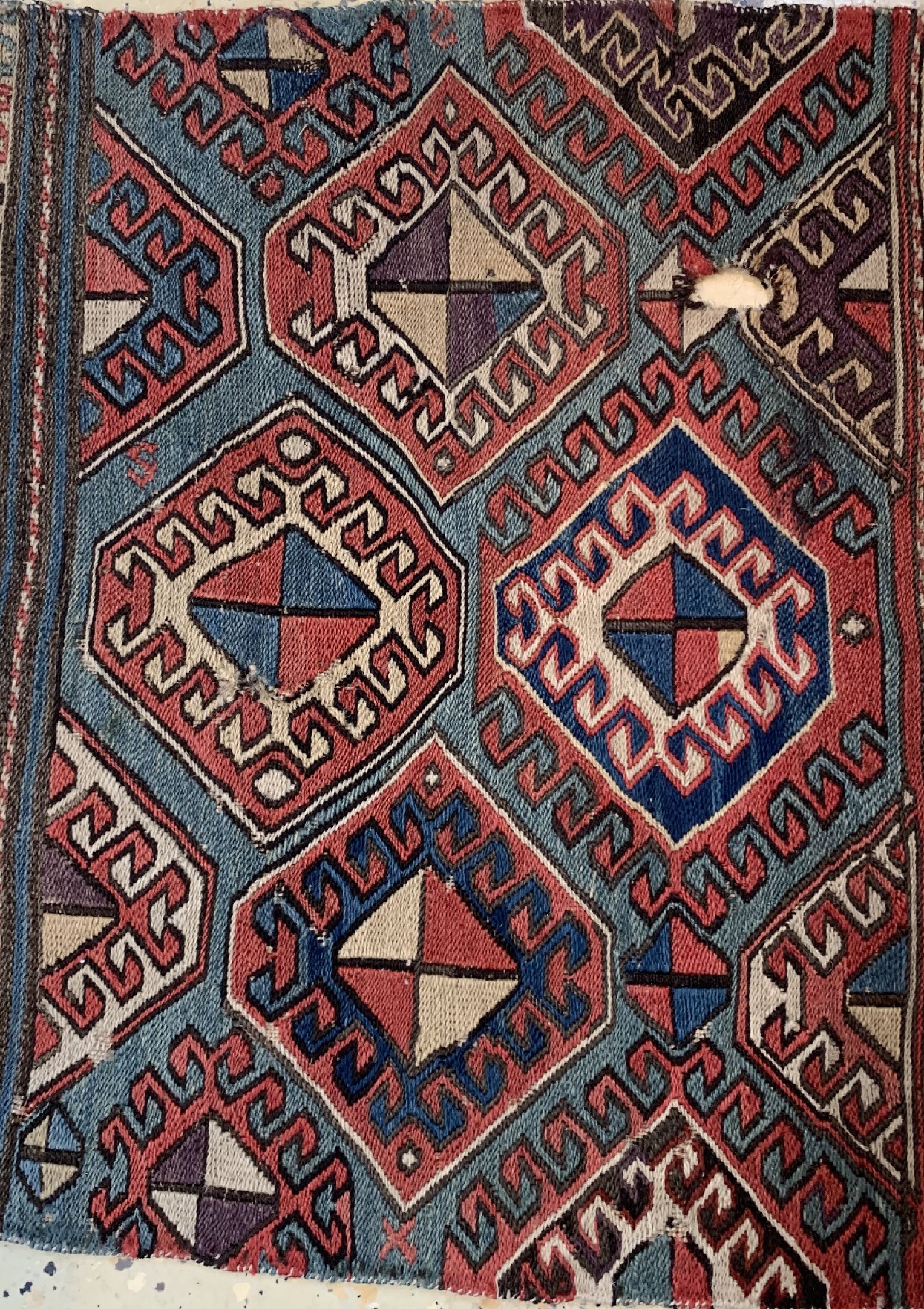Detail d: 5 Shahsawan Mafraschteilen, Persien, 19.Jhd, Wolle auf Wolle, ca. 60 x 50 cm, EHZ: 4, (Fragmente)