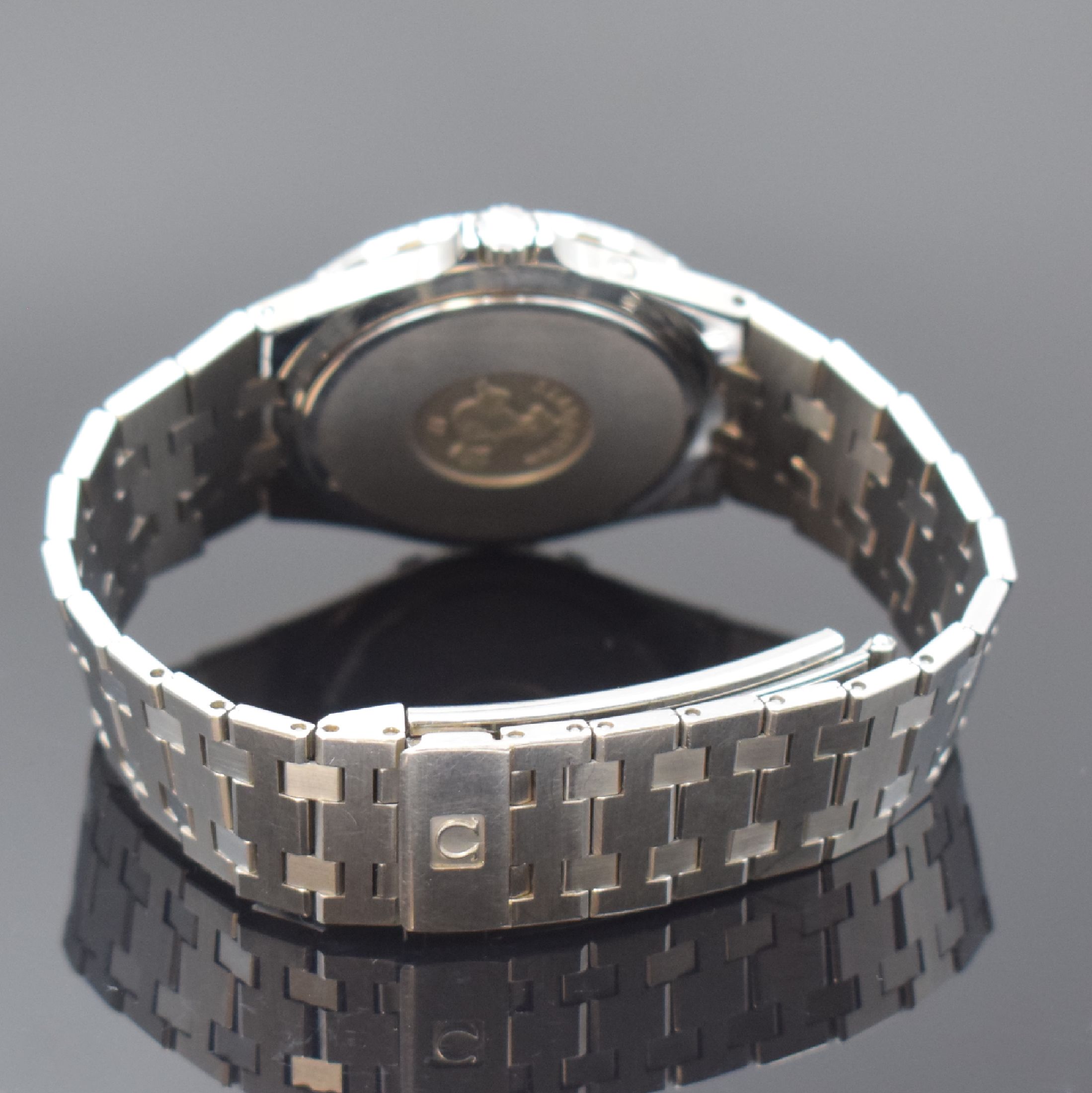 Detail b: OMEGA seltene Herrenarmbanduhr Seamaster 120m, Referenz 196.0185/396.0900 sog. "Jacques Mayol", Schweiz um 1981, quarz, Edelstahlgeh. inkl. ...