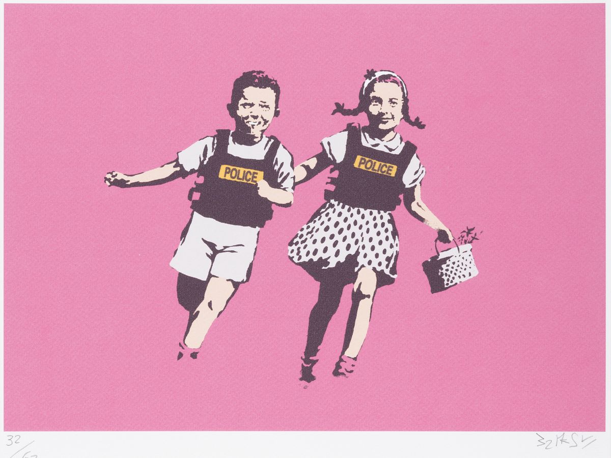 Banksy, Farboffset, sign., num. 32/60, ca. 50x35 cm