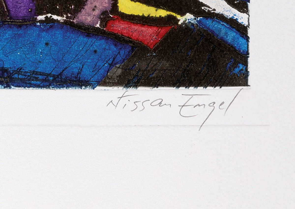 Detail c: Nissan Engel, 1931-2016, Farbradierung, "Cadence", Ed. E.A., ungerahmt, Blatt 65x50 cm