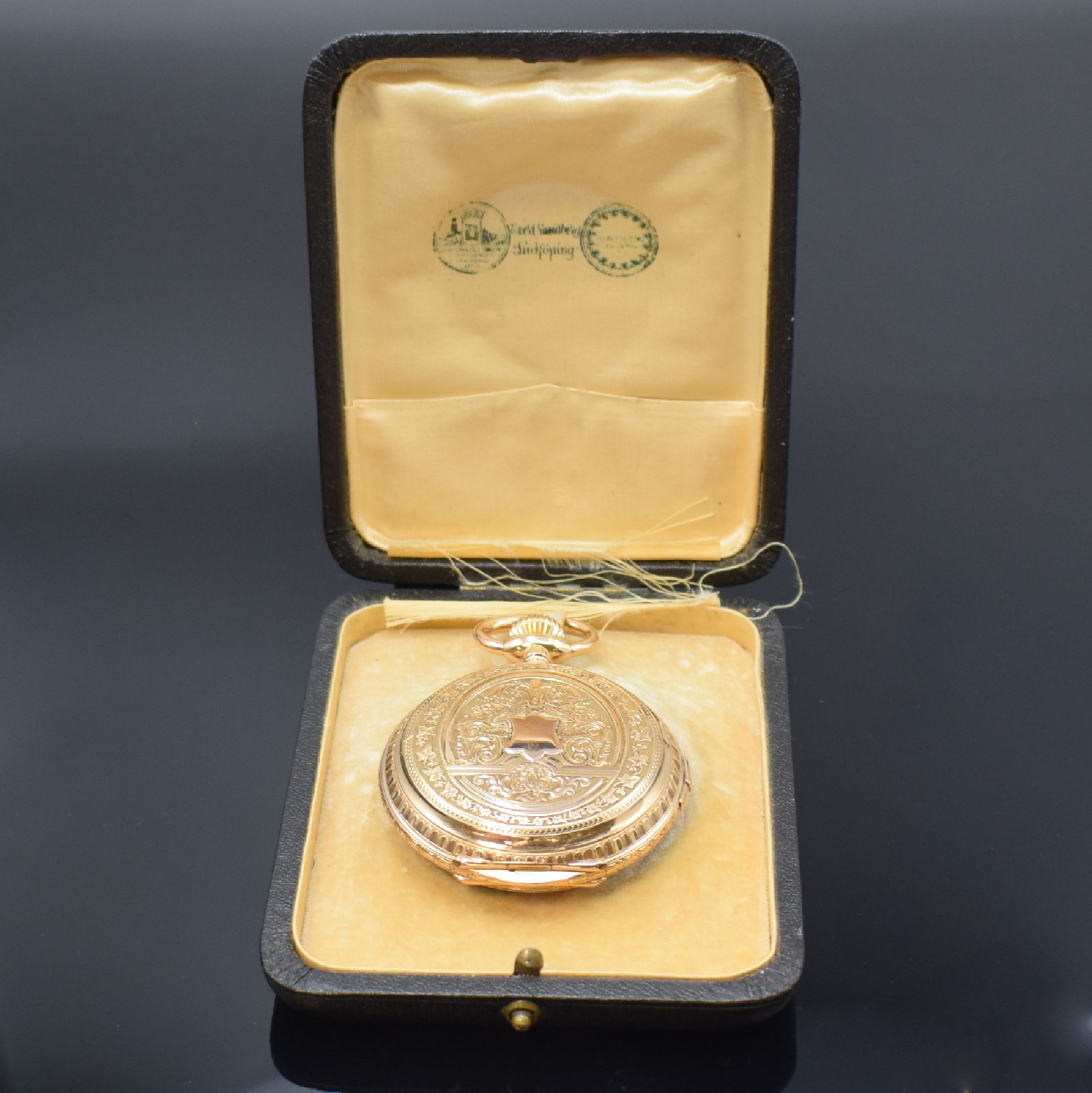 Detail i: LATTES Freres & Cie Geneve seltene Taschenuhr mit Viertelstunden-Selbstschlag / Grande Sonnerie und Petite Sonnerie im RG 750/000 Prunkgehäuse, ...
