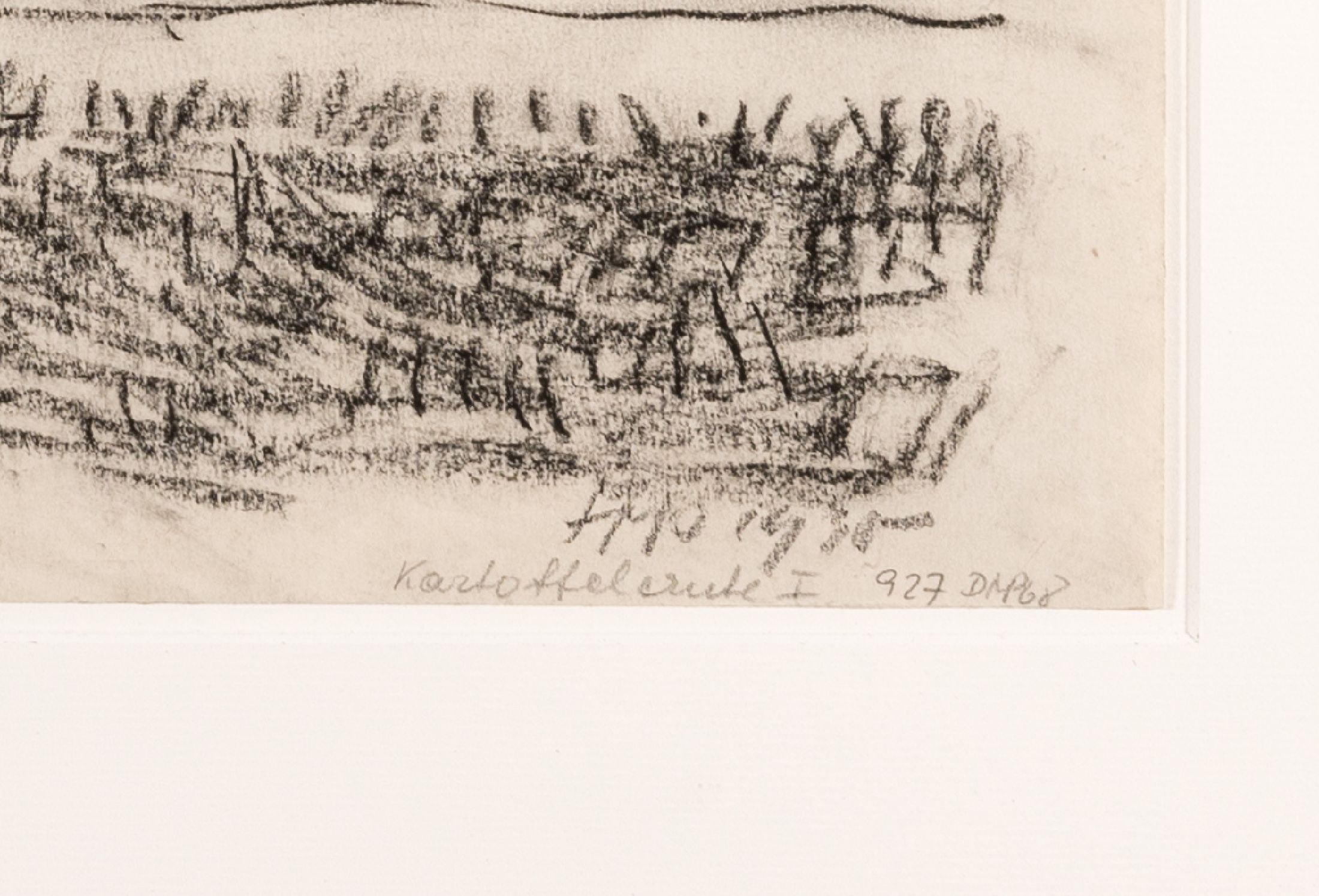 Detail a: Hermann Max Pechstein, 1881-1955, Bleistiftzeichnung auf Bütten, Titel: Kartoffelernte I, sign., dat. 1930, und betitelt, Blattformat ca. 40x48 cm, ...
