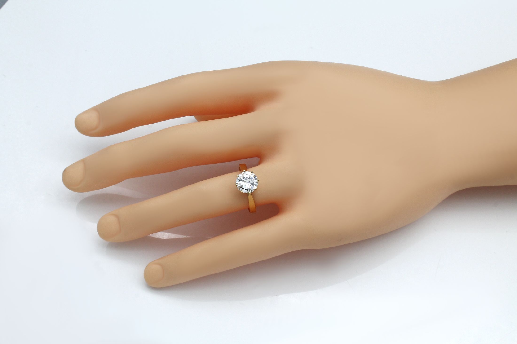 Detail b: 18 kt Gold Brillant Solitär Ring, GG 750/000, Brillant 2.07 ct hochfeines Weiß +(D)/vvs 2, DPL 06/23, ca. 3.3 g, RW 60