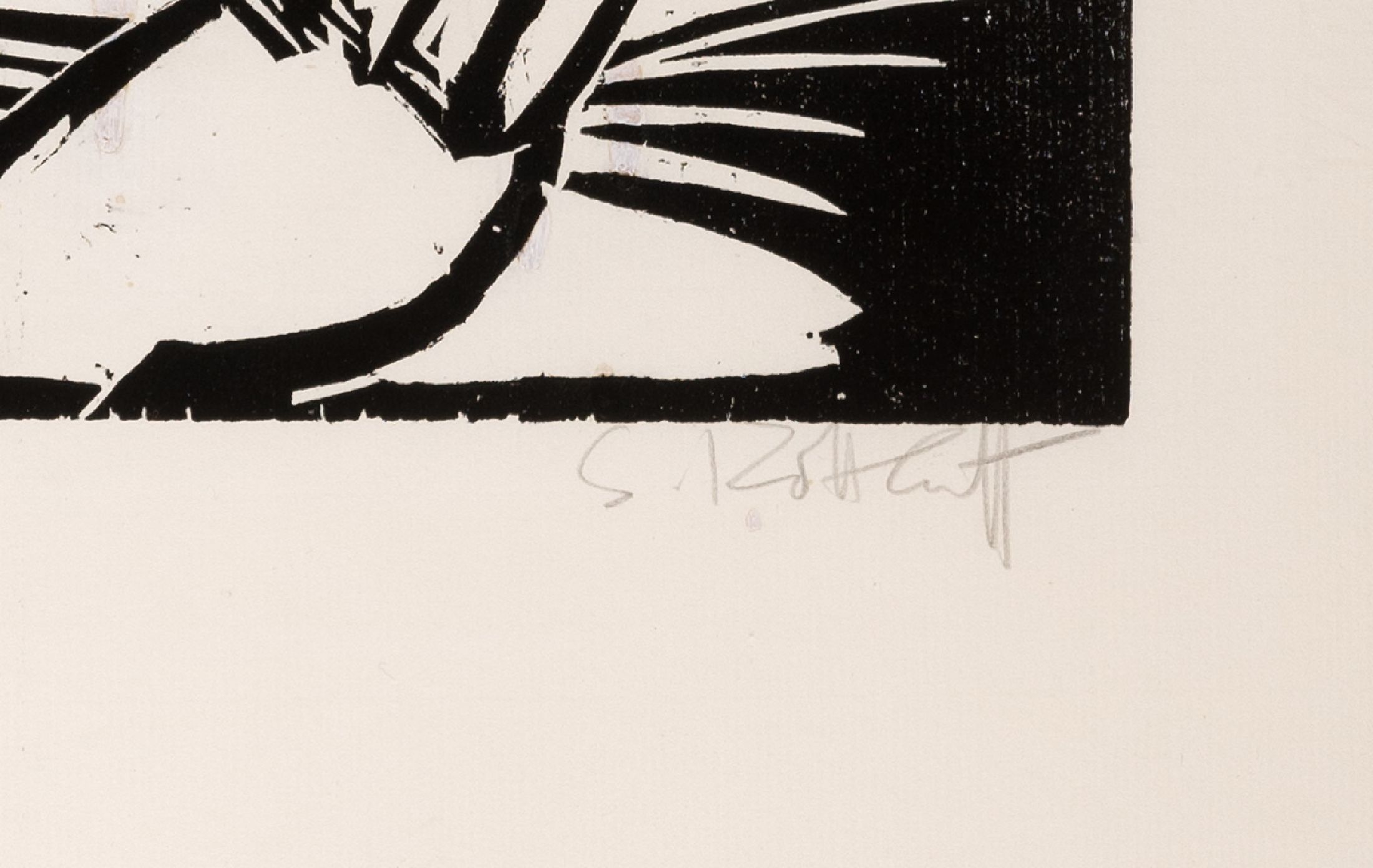 Detail a: Karl Schmidt-Rottluff, 1881-1955, Holzschnitt Maria,(1918), sign., und bezeichnet, hochwertige Galerie-Rahmung, WVZ. Schapire H 216, Blatt ca. 66x52 ...