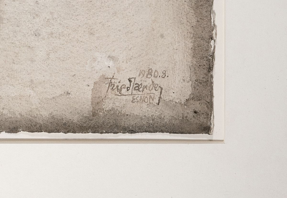 Detail e: Johnny Friedländer, 1912-1992, Aquarell, Titel: Esnon (1980), Provenience Irene Lehr Kunstauktionen, unter Glas, gesamt ca. 98x80 cm