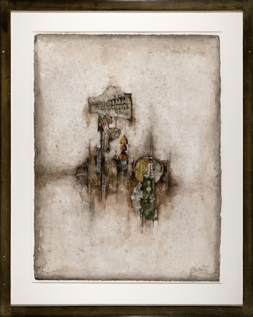 Detail k: Johnny Friedländer, 1912-1992, Aquarell, Titel: Esnon (1980), Provenience Irene Lehr Kunstauktionen, unter Glas, gesamt ca. 98x80 cm