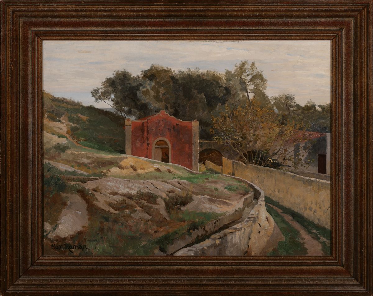 Detail k: Max Roman, 1849 Freiburg-1910 Karlsruhe, Schüler von Emil Lugo und der Akademie Karlsruhe, später der Leiter der Malerinnen- Schule in Karlsruhe, ...