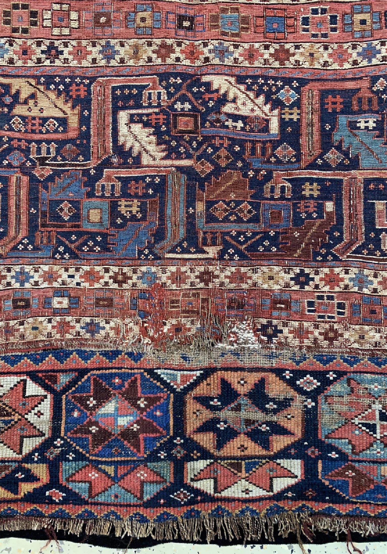 Detail b: Shahsawan Taschenfront antik, Persien, 19.Jhd, Wolle auf Wolle, ca. 85 x 105 cm, EHZ:4