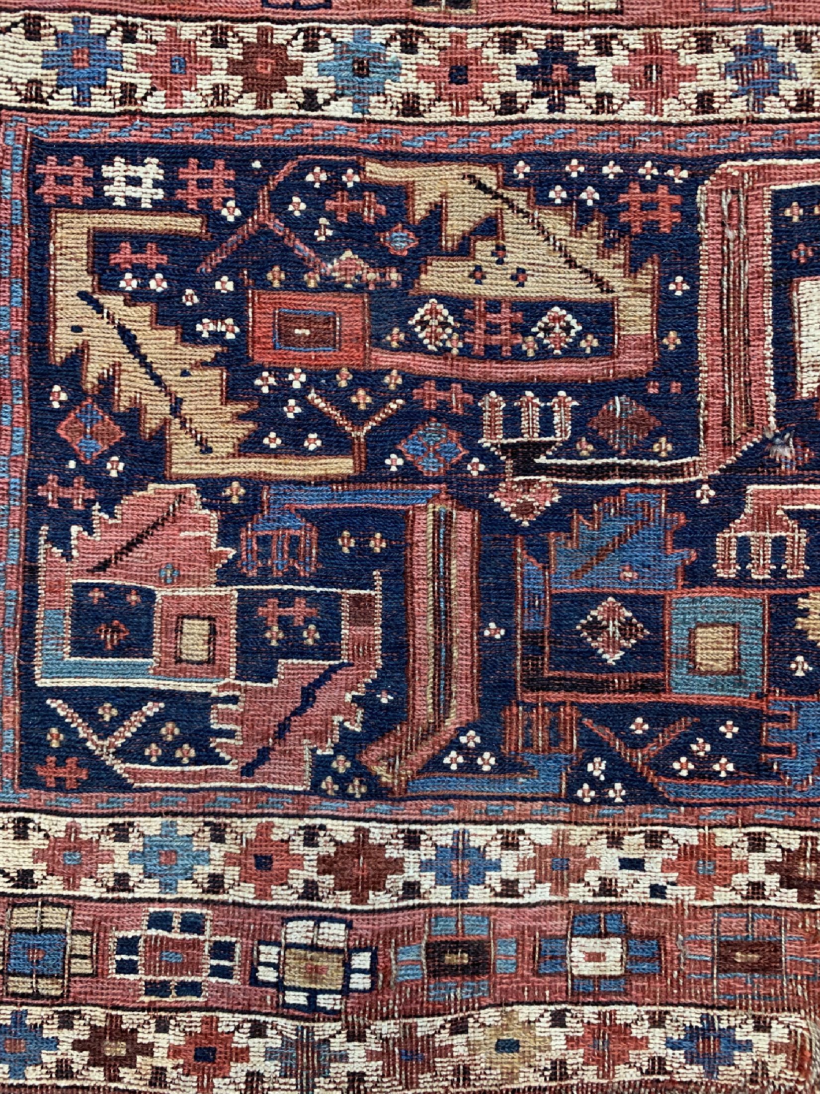 Detail d: Shahsawan Taschenfront antik, Persien, 19.Jhd, Wolle auf Wolle, ca. 85 x 105 cm, EHZ:4