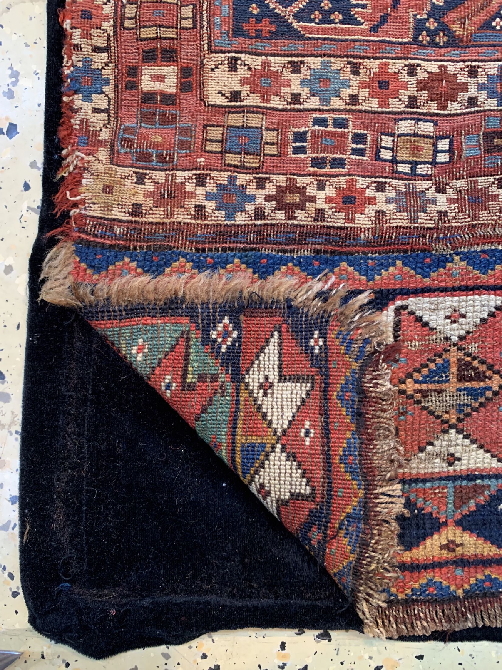 Detail e: Shahsawan Taschenfront antik, Persien, 19.Jhd, Wolle auf Wolle, ca. 85 x 105 cm, EHZ:4