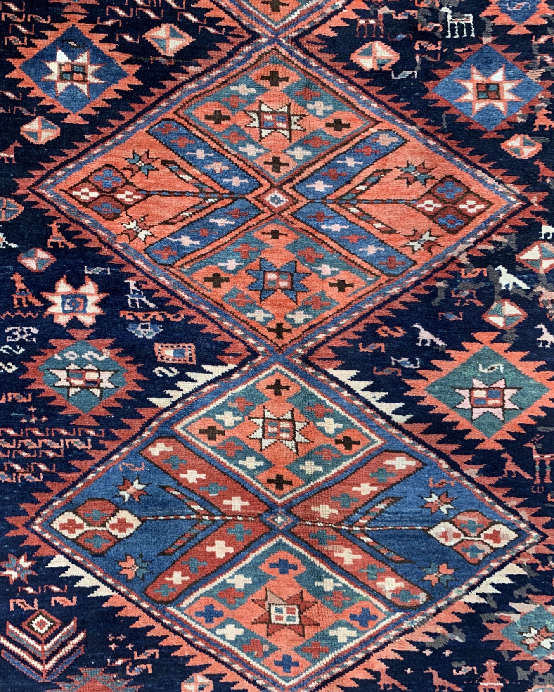 Detail c: Karabagh alt, Kaukasus, um 1920, Wolle auf Wolle, ca. 270 x 156 cm, EHZ: 3