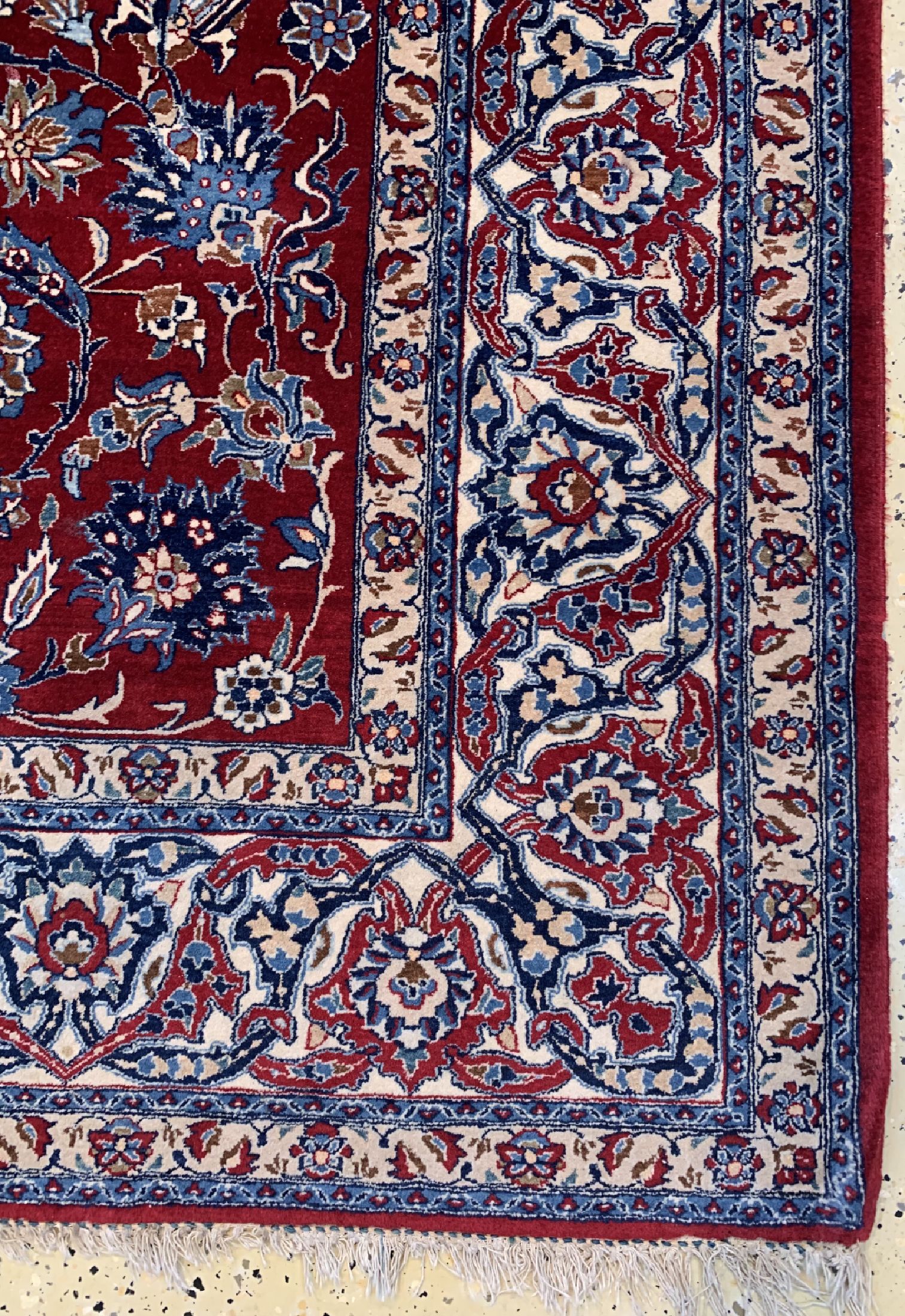 Detail a: Esfahan fein alt, Persien, um 1920, Korkwolle auf Baumwolle, ca. 227 x 150 cm, EHZ: 2