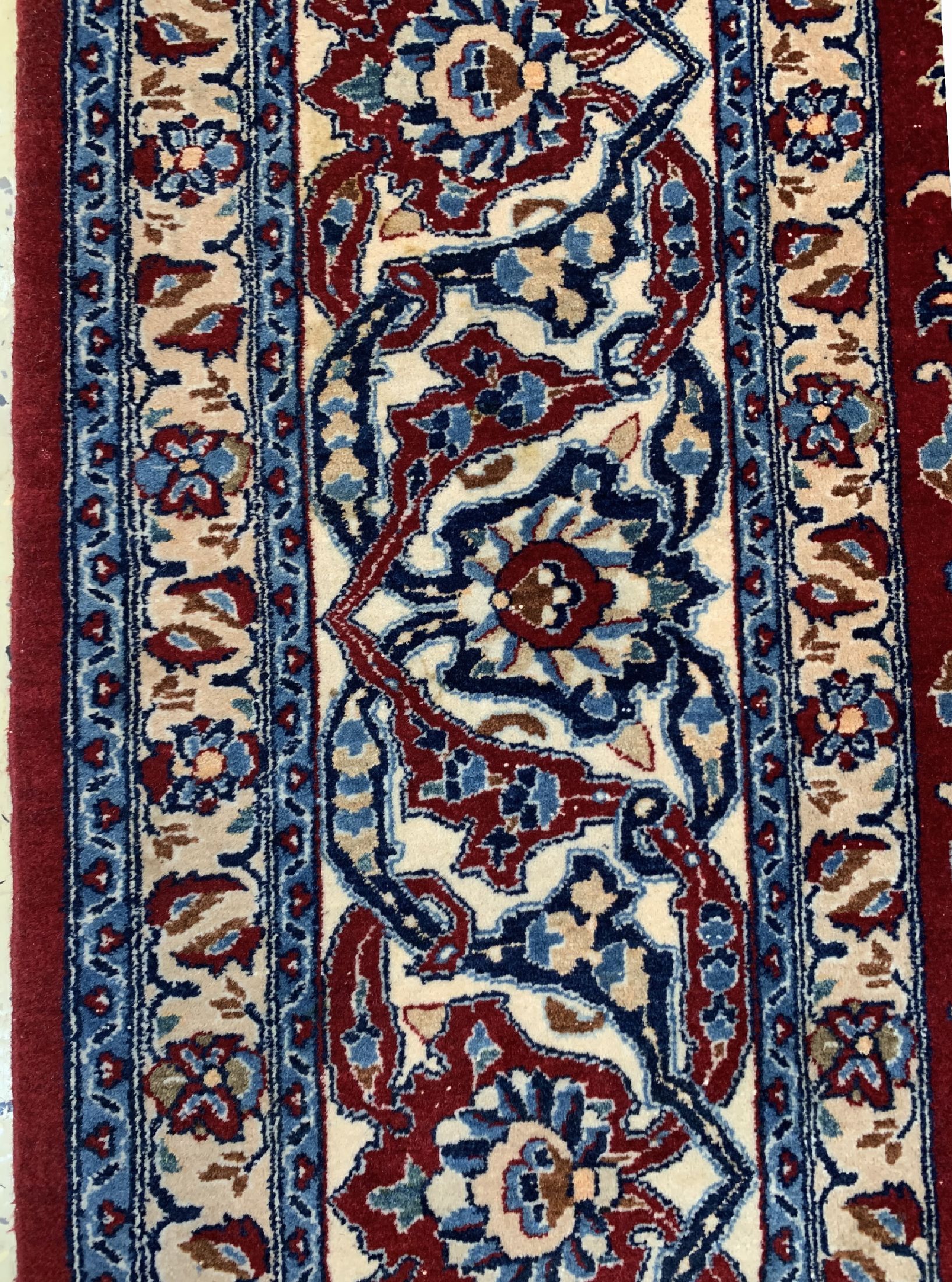 Detail d: Esfahan fein alt, Persien, um 1920, Korkwolle auf Baumwolle, ca. 227 x 150 cm, EHZ: 2