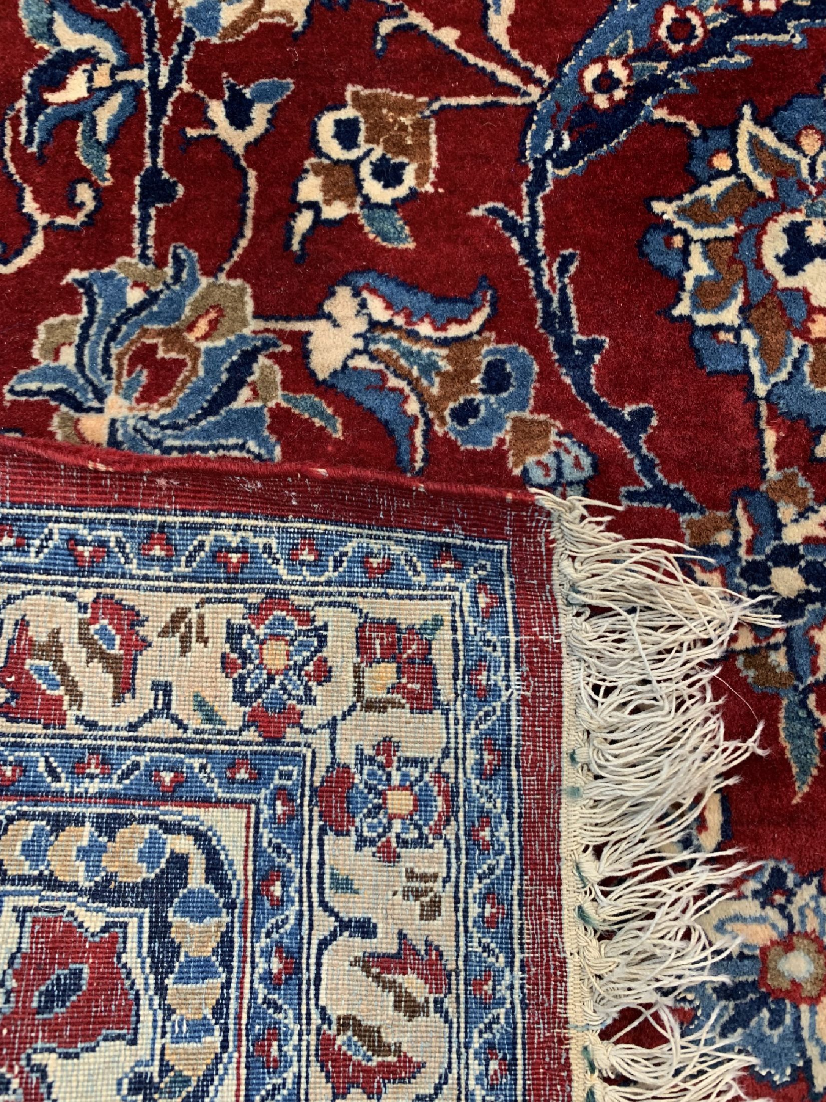 Detail e: Esfahan fein alt, Persien, um 1920, Korkwolle auf Baumwolle, ca. 227 x 150 cm, EHZ: 2