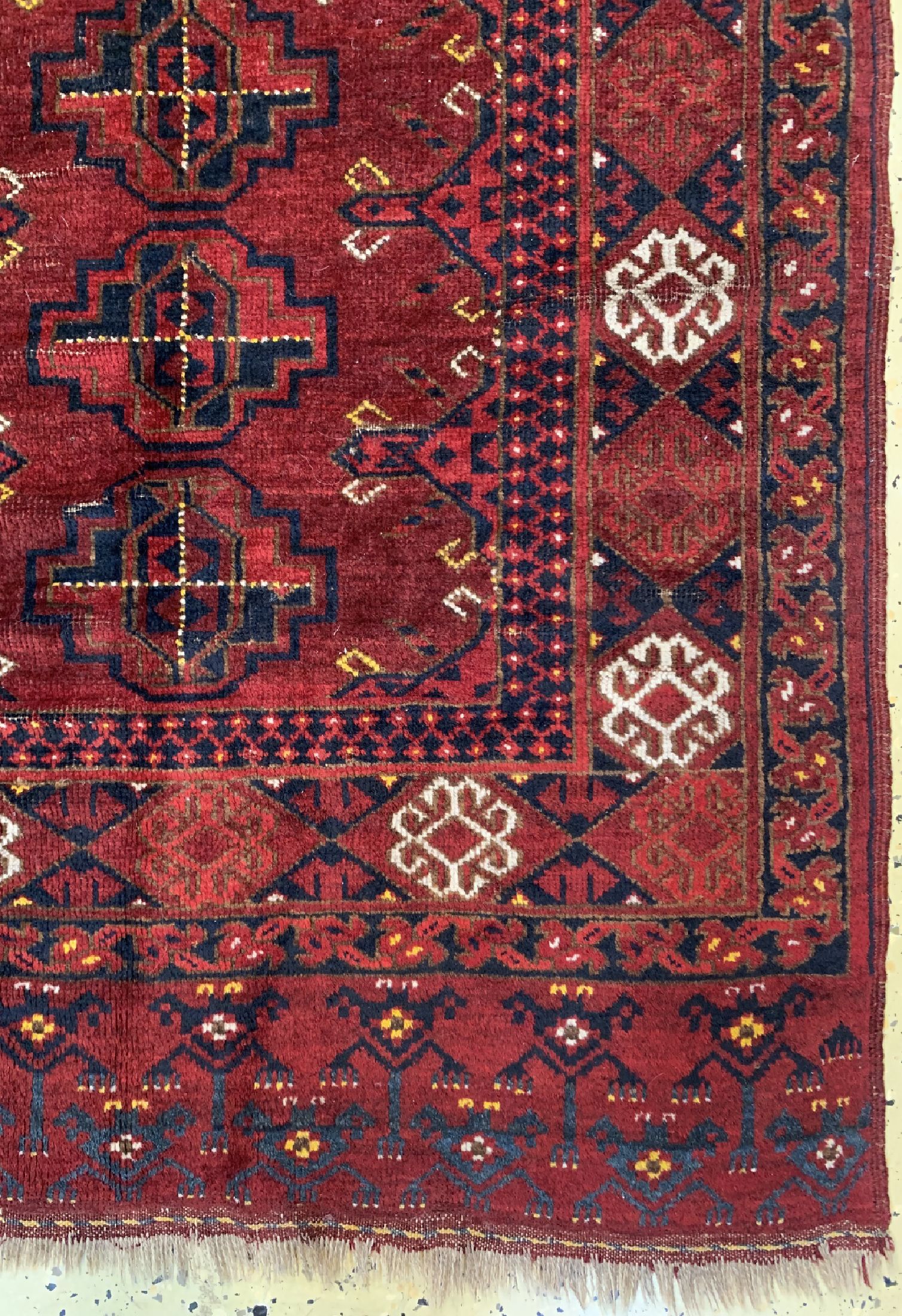Detail a: Ersari Tschowal alt, Turkmenistan, um 1920/1930, Wolle auf Wolle, ca. 165 x 110 cm, EHZ: 3
