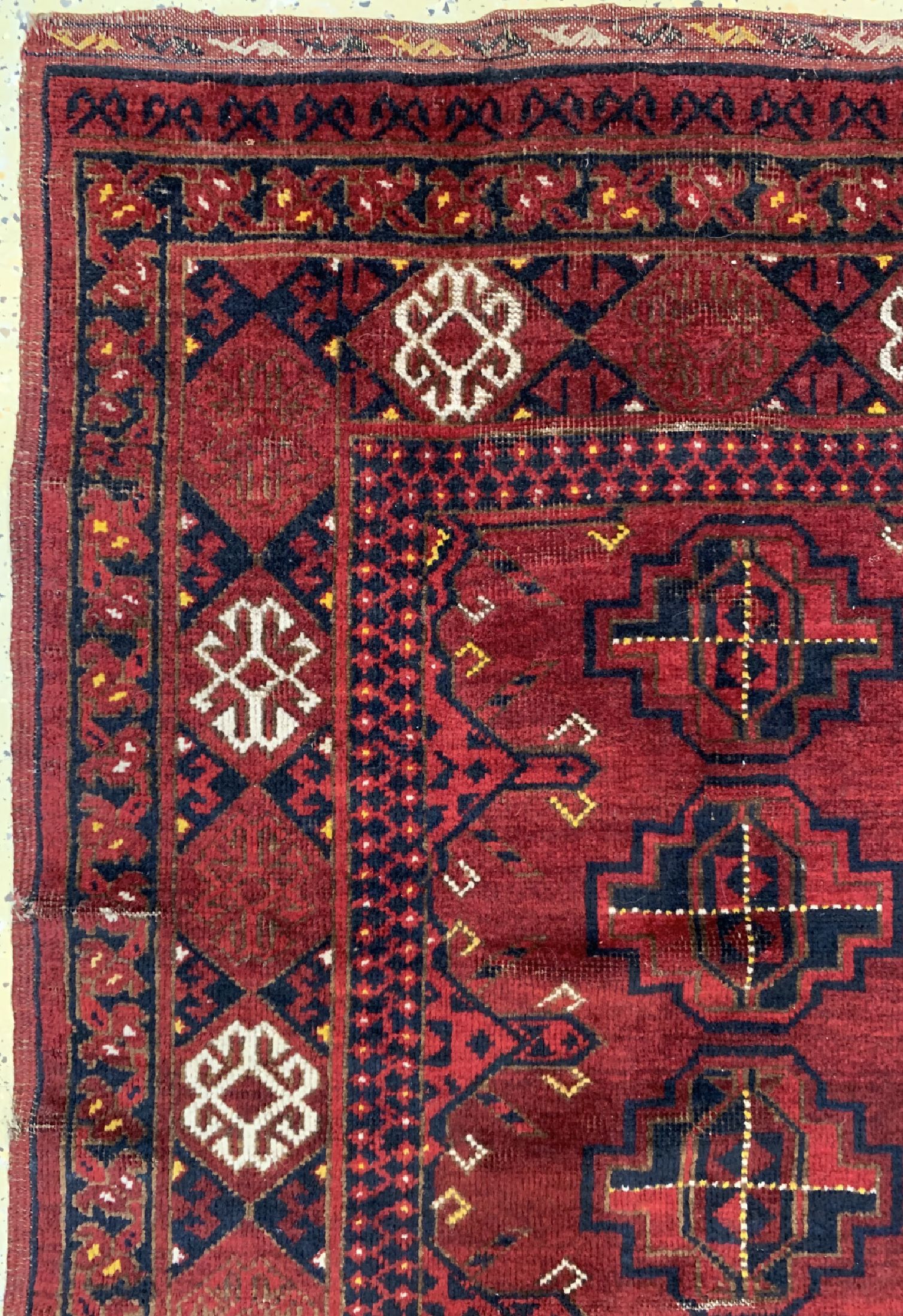 Detail c: Ersari Tschowal alt, Turkmenistan, um 1920/1930, Wolle auf Wolle, ca. 165 x 110 cm, EHZ: 3