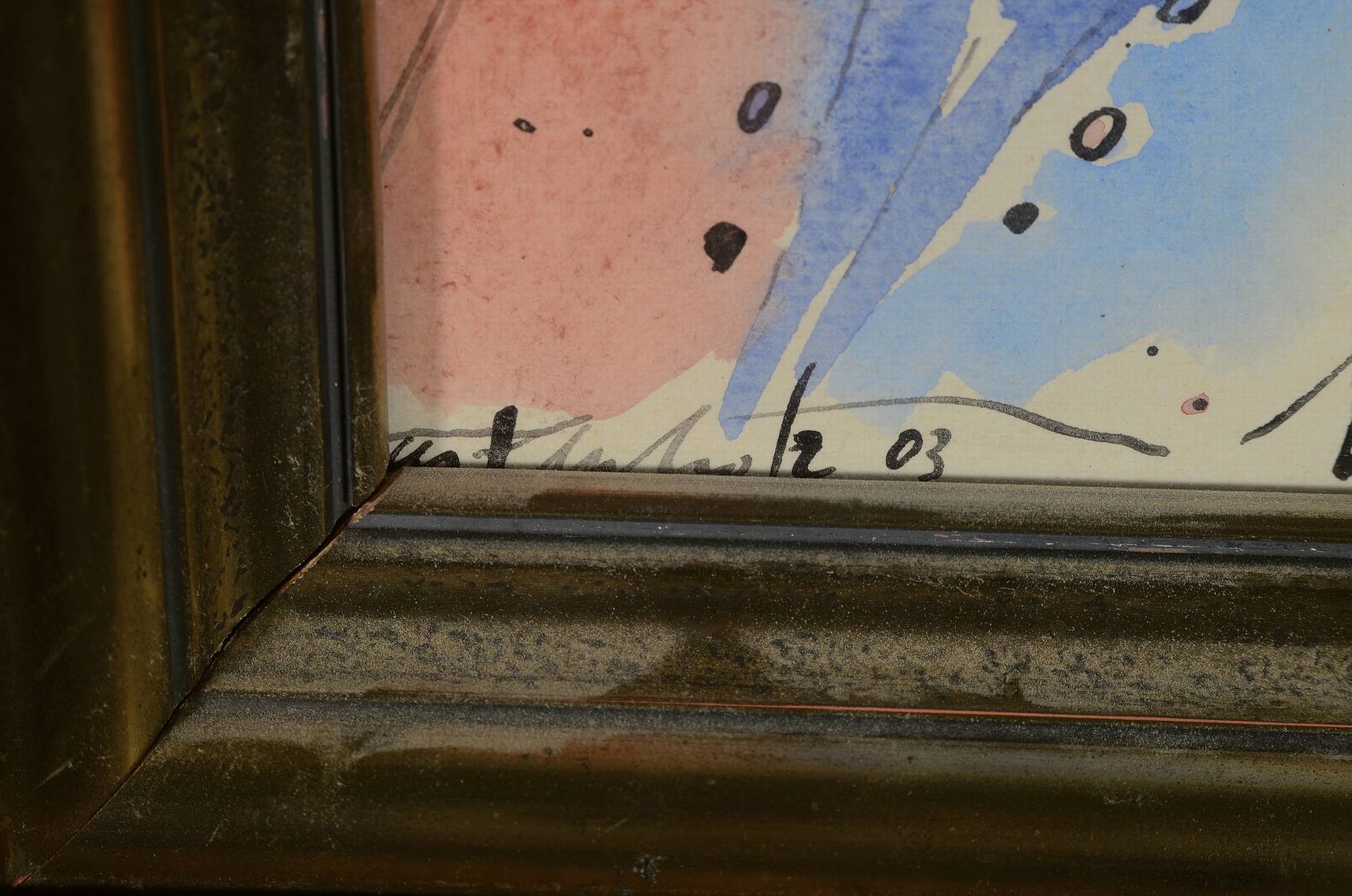 Detail c: Bernd Kastenholz, geb. 1949 Speyer, Studium an der Akademie Stuttgart, hier zwei Aquarelle und zwei Grafiken, Aquarelle: a. Frauenakt, "Im ...
