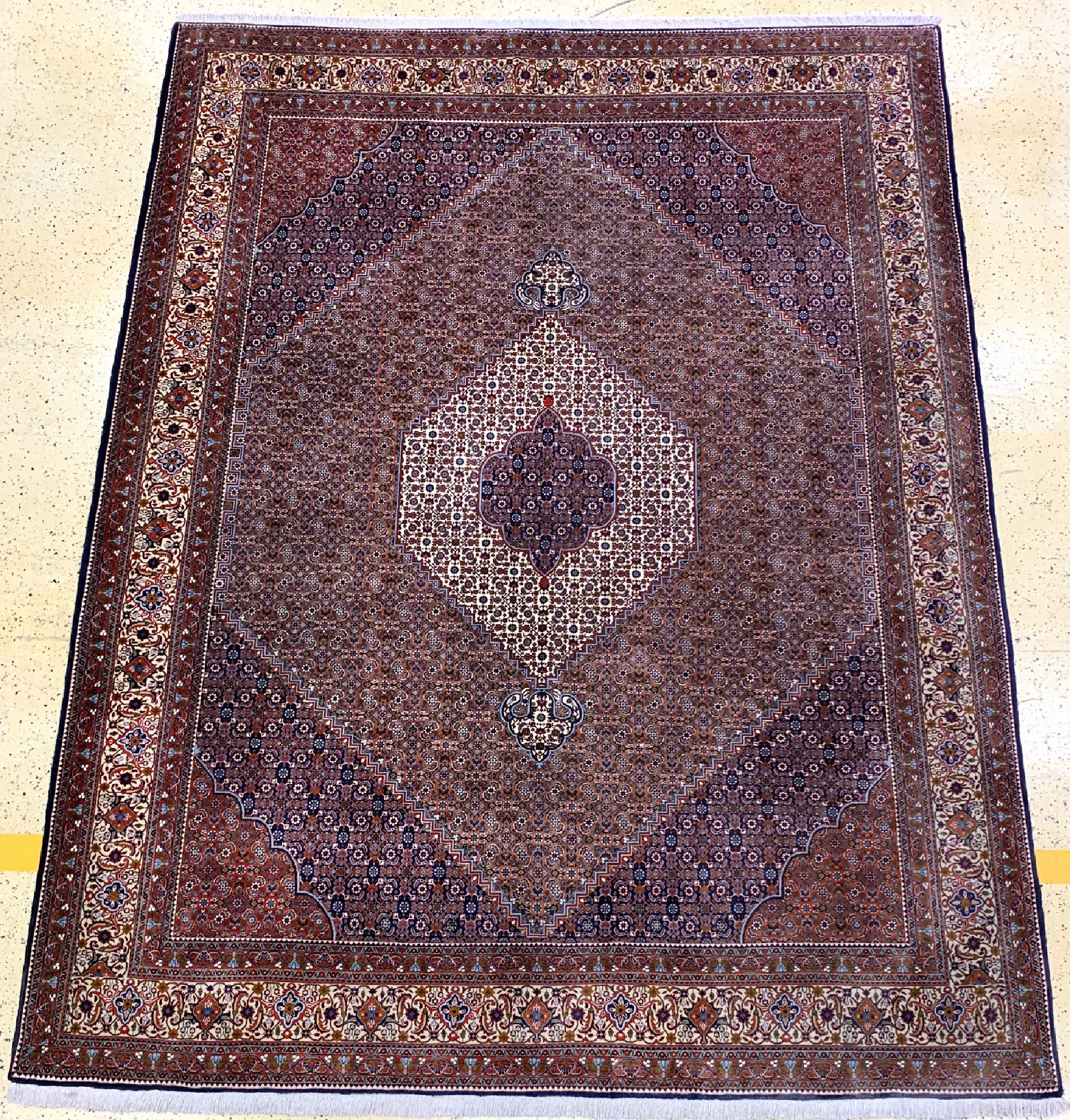 Bidjar Kork fein, Persien, ca. 50 Jahre, Korkwolle auf Baumwolle, ca. 400 x 310 cm, ca.500.000 Kn/qm, leicht verblasst, EHZ: 1-2