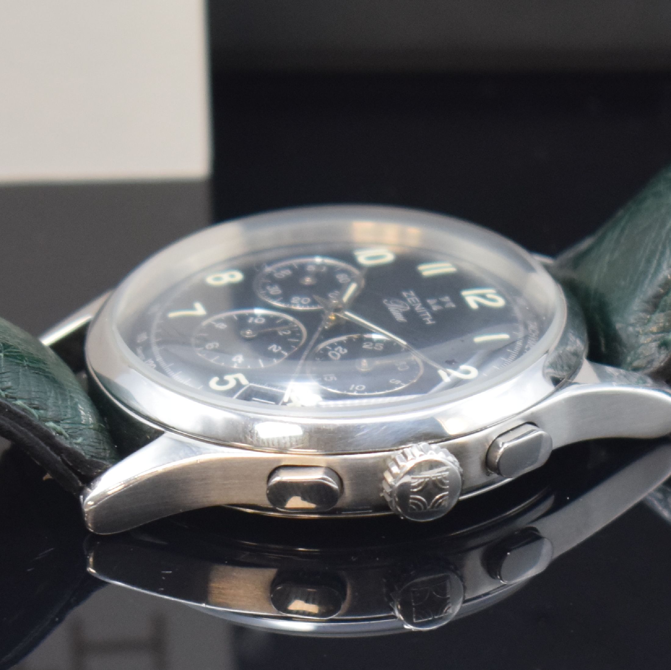 Detail c: ZENITH Prime Herrenarmbanduhr mit Chronograph Referenz 01-0010.420, Schweiz um 1999, Handaufzug, beids. vergl. Edelstahlgeh., Boden geschr., ...