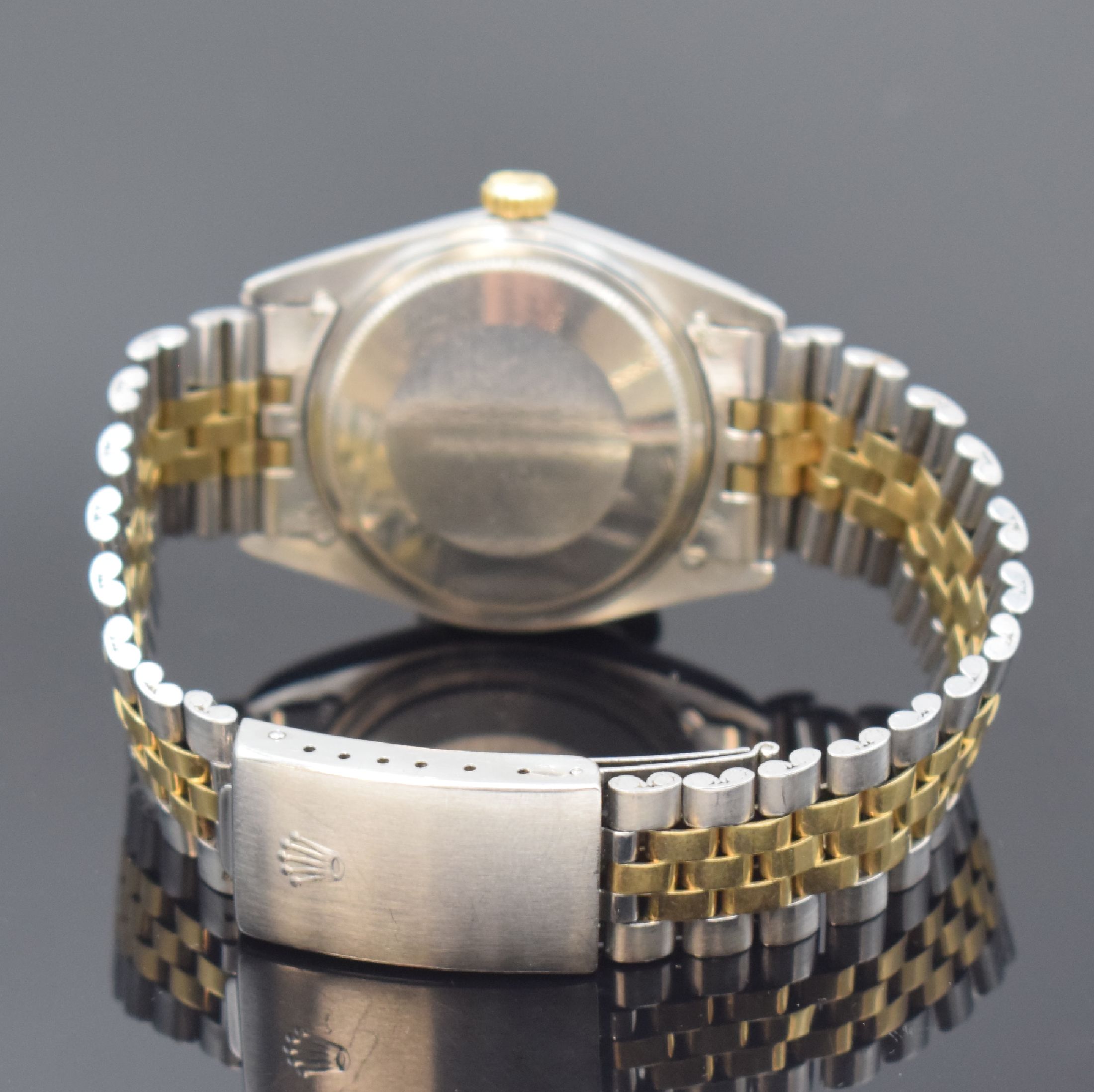 Detail b: ROLEX Herrenarmbanduhr Oyster Perpetual Datejust Referenz 1601, Schweiz um 1973, Automatik, Chronometer der Superlative in Edelstahl/Gold kombiniert ...