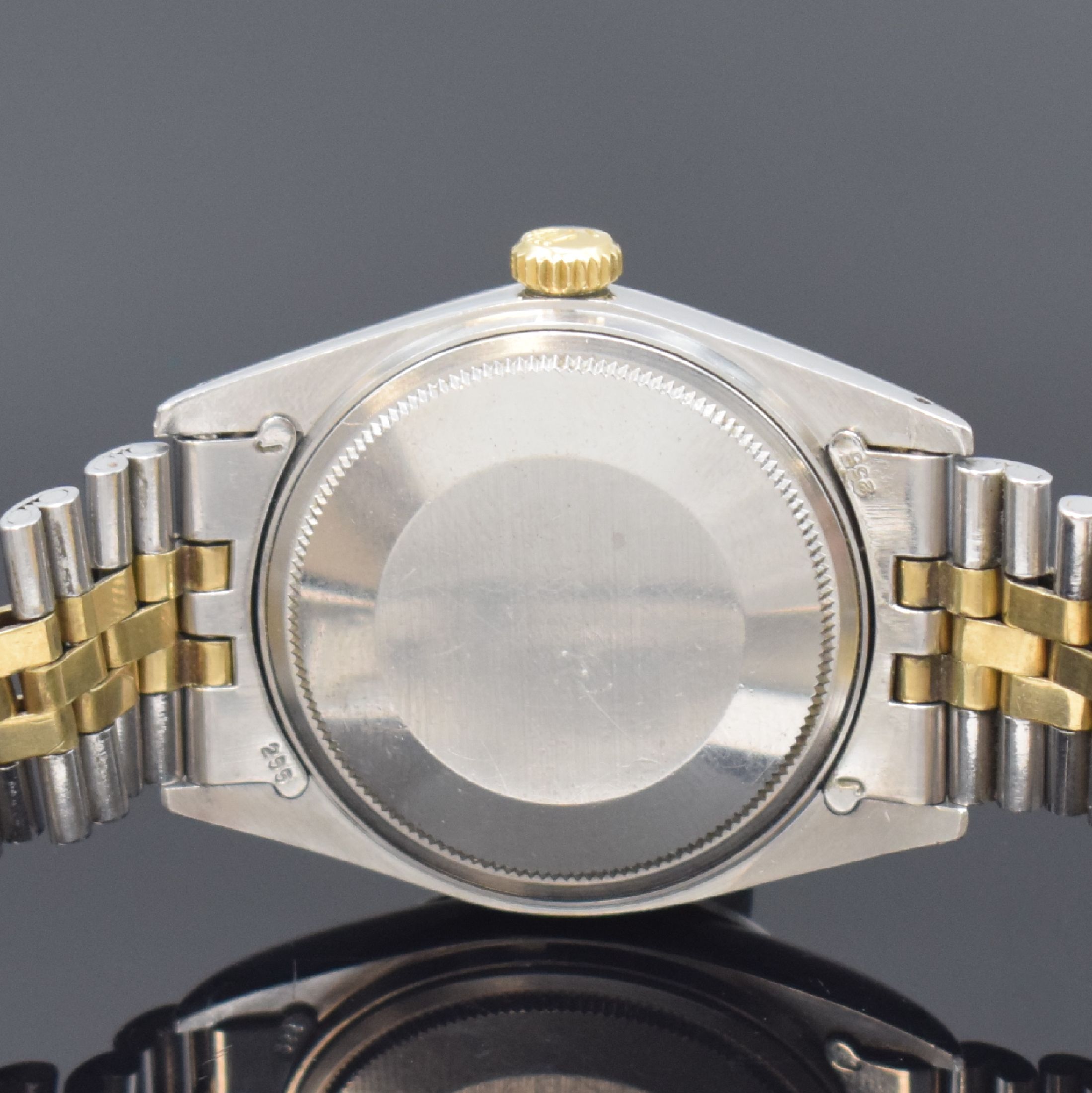 Detail d: ROLEX Herrenarmbanduhr Oyster Perpetual Datejust Referenz 1601, Schweiz um 1973, Automatik, Chronometer der Superlative in Edelstahl/Gold kombiniert ...