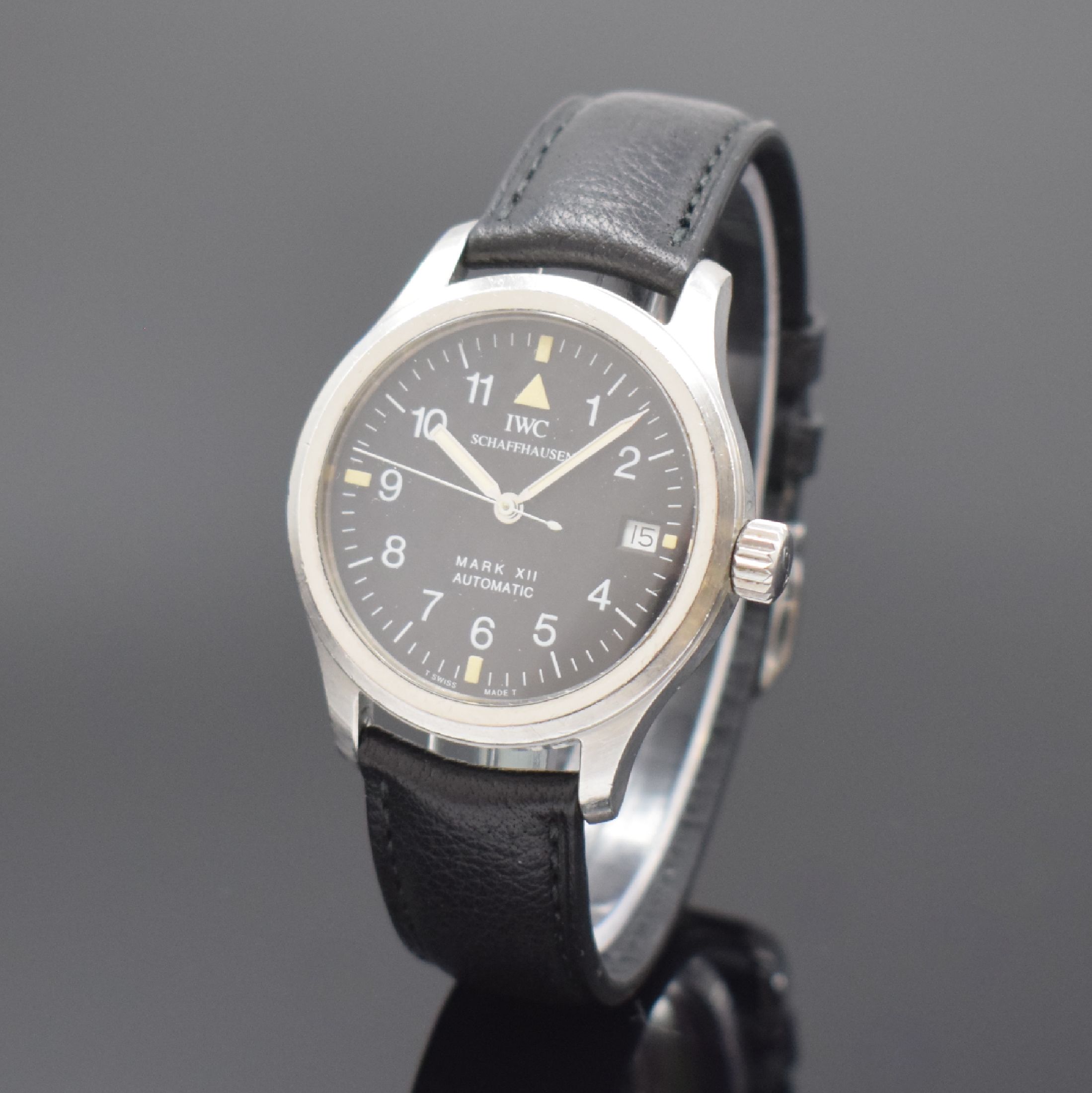 IWC Herrenarmbanduhr Mark XII "Die Fliegeruhr" Referenz 3241 Schweiz um 1995, Automatik, 2-teil. Edelstahlgeh., Boden und Krone verschr., ...