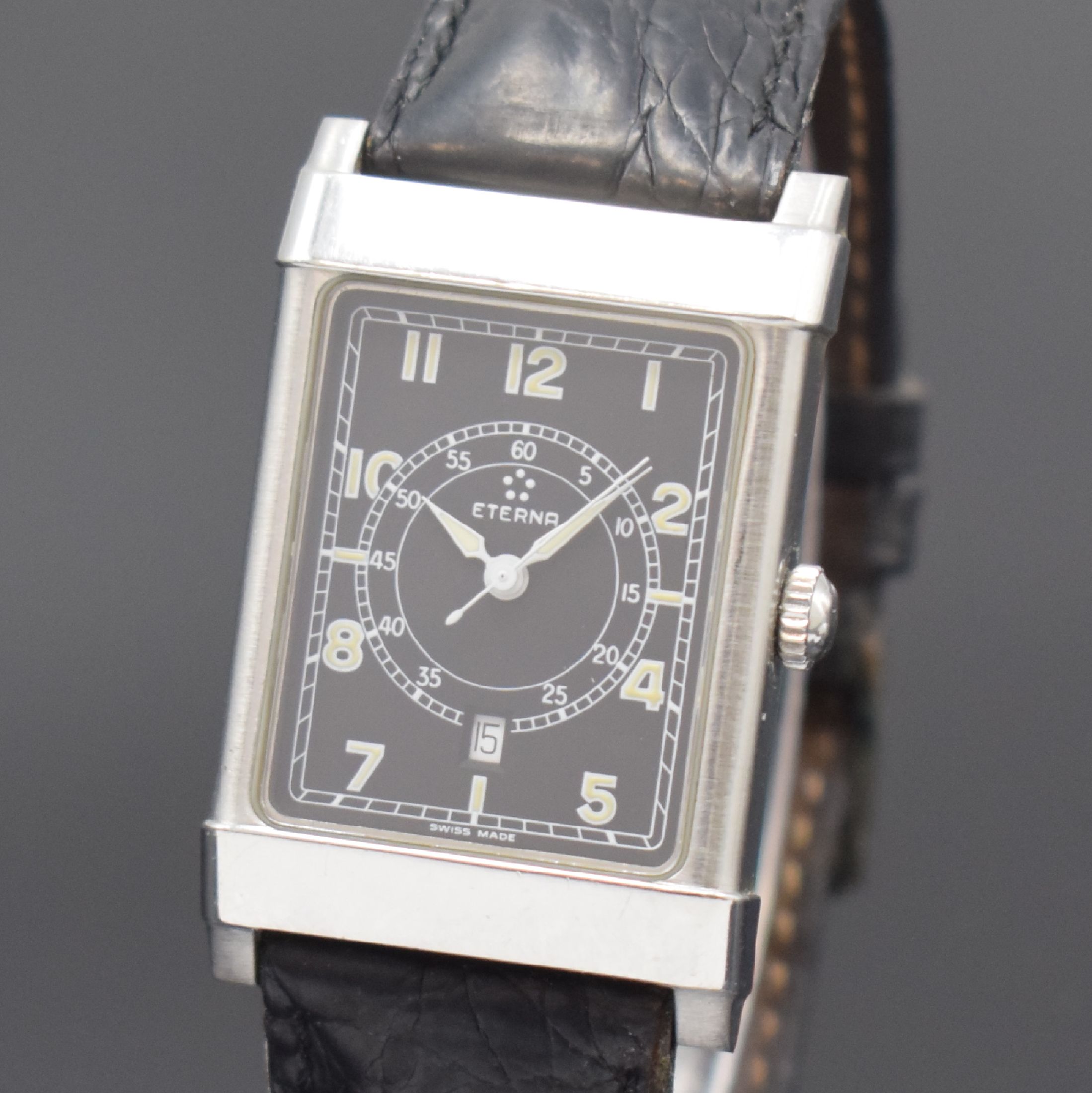 Detail a: ETERNA Herrenarmbanduhr aus der Serie Les Historiques Modell 1935, Schweiz um 1995, Ref. 8490.41, Automatik, Edelstahlgeh. inkl. orig. Gliederband m. ...