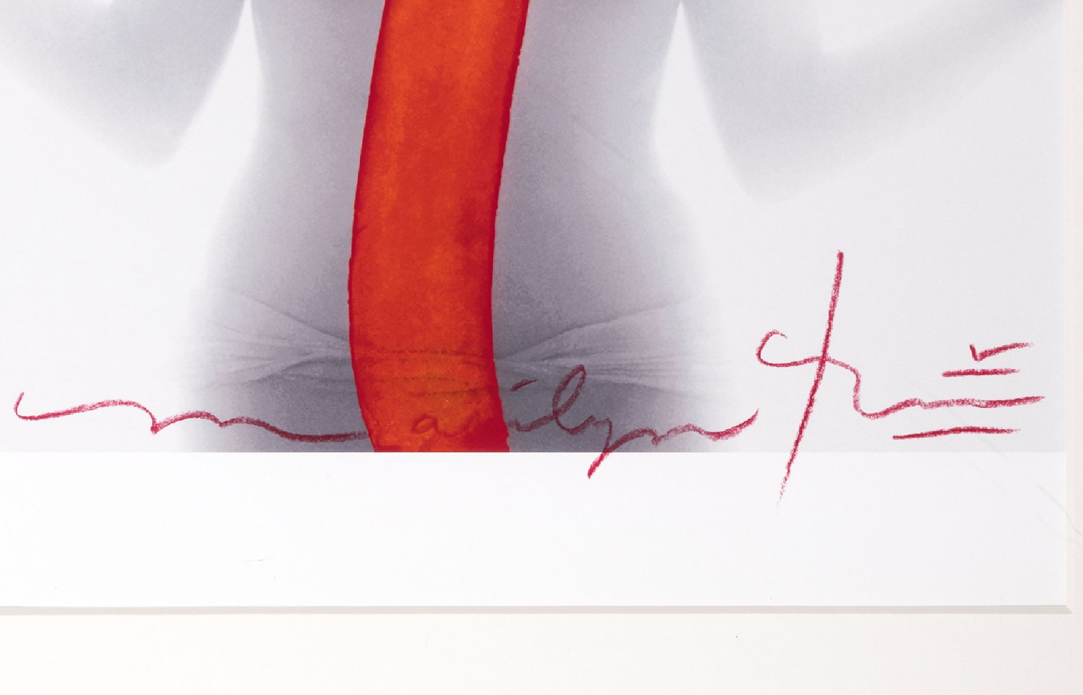 Detail a: Bert Stern, 1926-2013, Fotografie auf dickem, mattem Fotopapier, "Marilyn Crucifix II", handsign., num.22/55 cm, verso der Fotografie hat ...