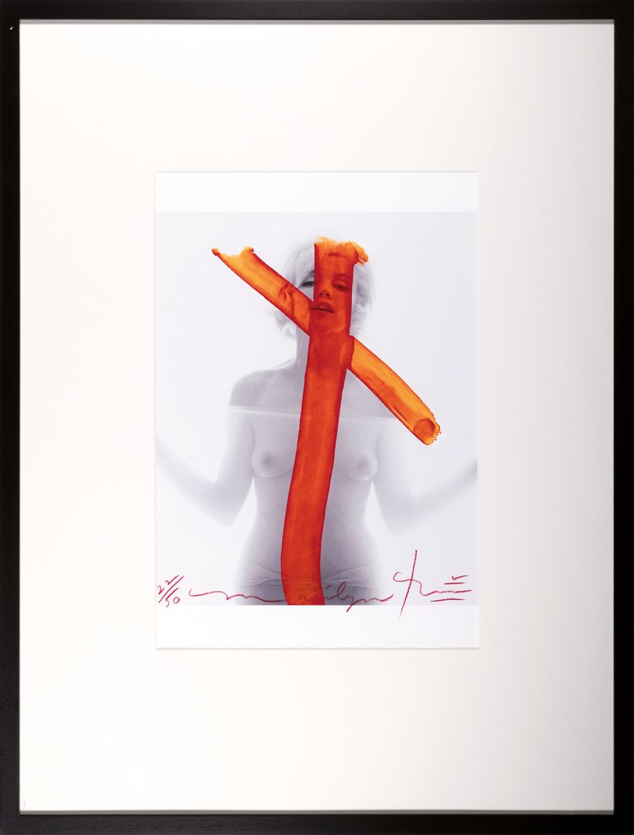 Detail k: Bert Stern, 1926-2013, Fotografie auf dickem, mattem Fotopapier, "Marilyn Crucifix II", handsign., num.22/55 cm, verso der Fotografie hat ...